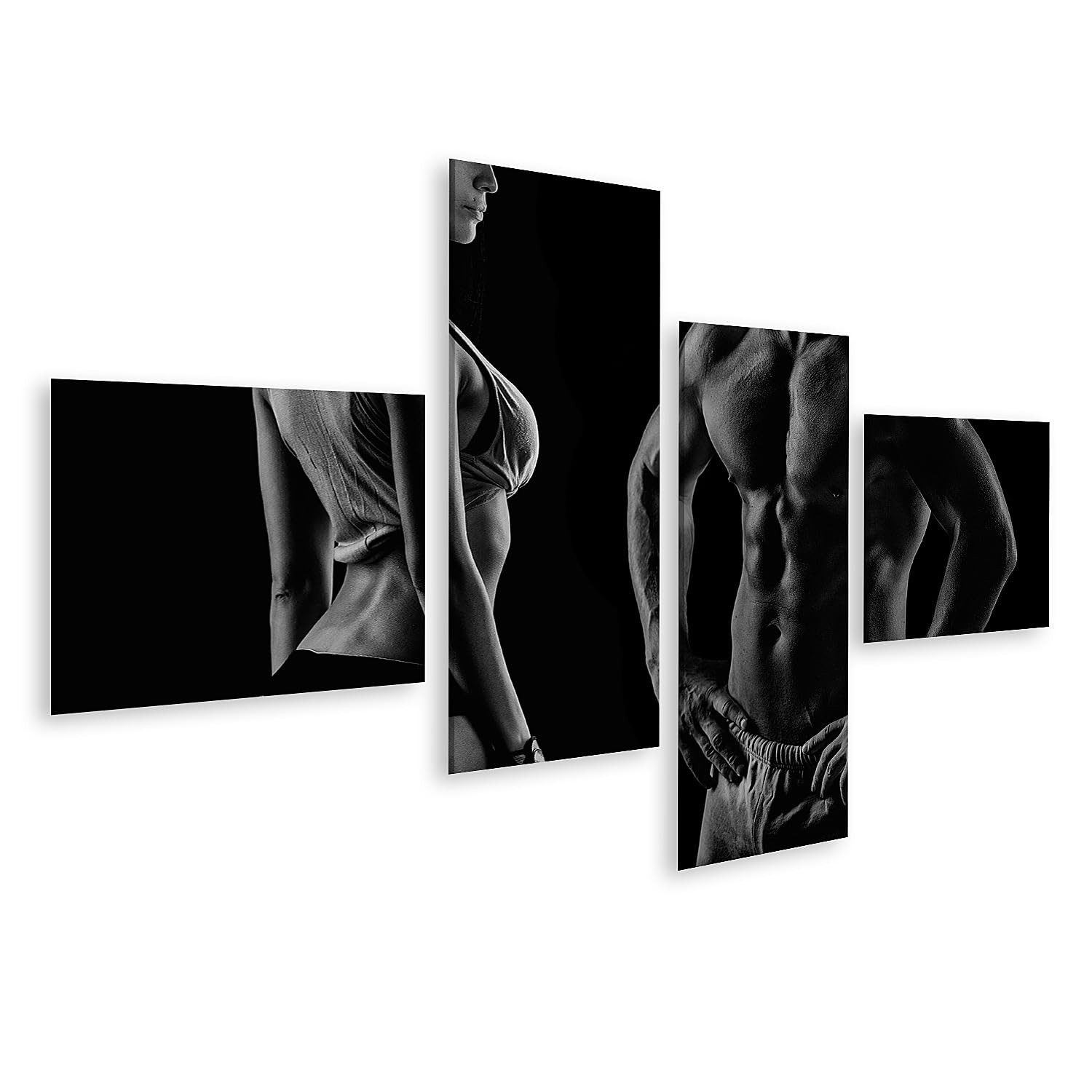 islandburner Leinwandbild Muskeln und Fitness Schwarz Weiß Fotografie Im Studio