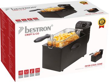 bestron Fritteuse AF357B, 2000 W, 1 kg, 3,5 L, Kaltzonentechnologie, spülmaschinengeeignet