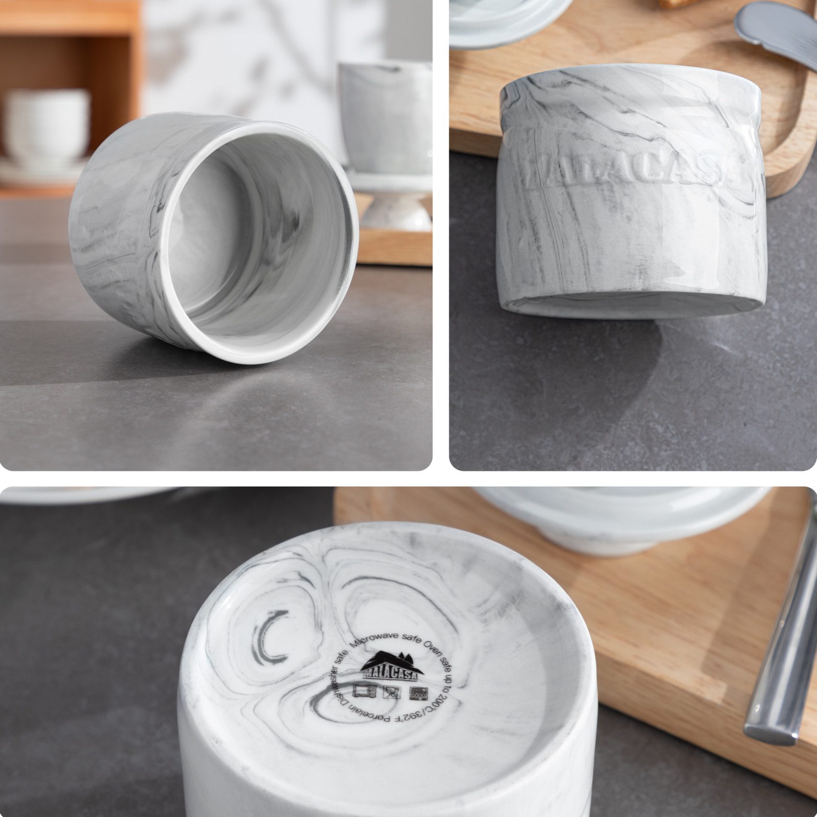 MALACASA Butterdose Französische Butterdose mit Wasserversiegelung, Porzellan mit Deckel, Porzellan, (1-tlg) – Bild 5 von 5