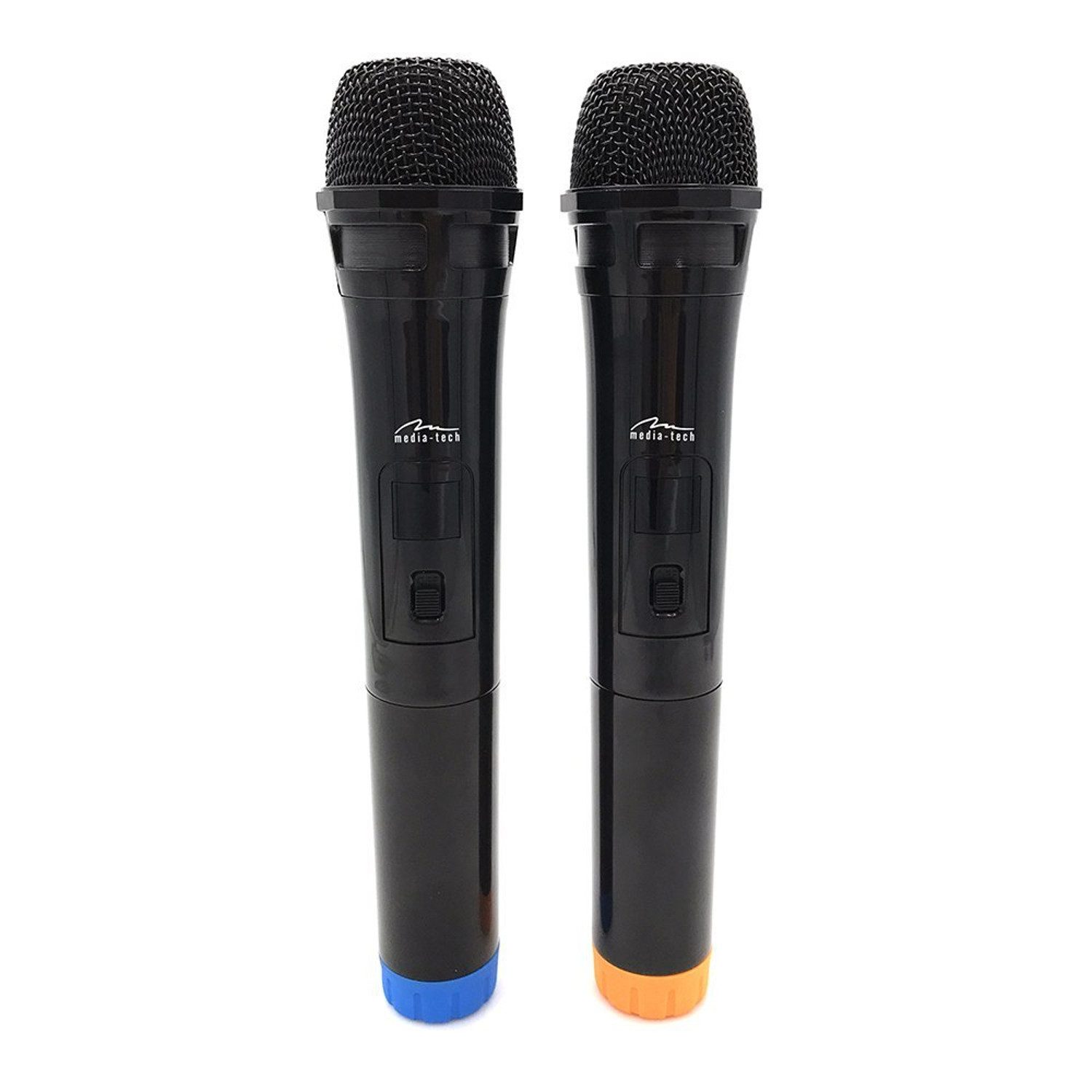 MEDIA-TECH Mikrofon 2 drahtlose Mikrofone für Karaoke USB-Empfänger, mit USB-Empfänger