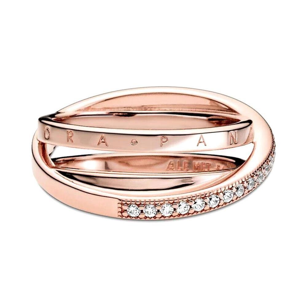 Pandora Fingerring Dreifach gekreuzter Damenring von PANDORA, rosé