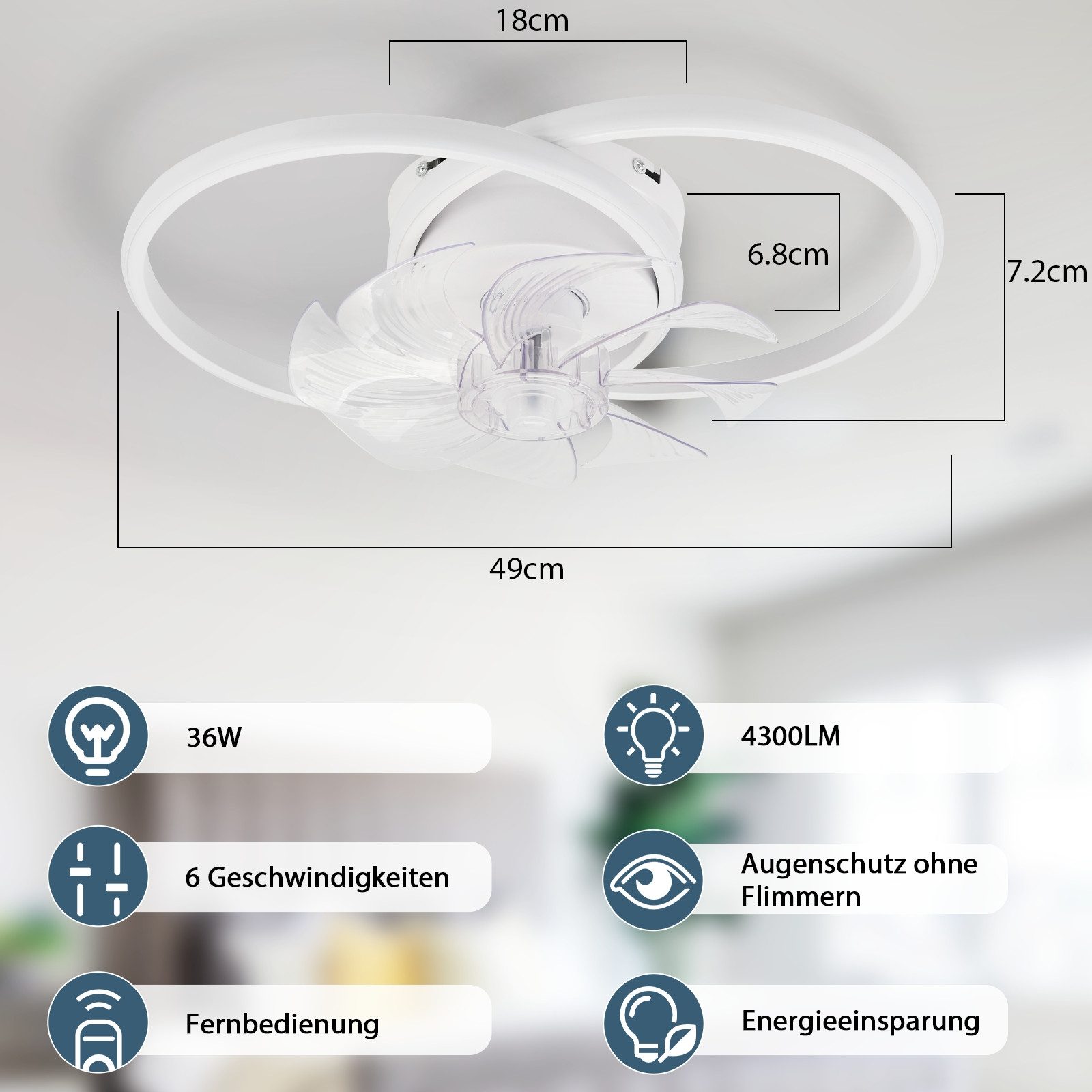 ZMH Deckenventilator Mit Beleuchtung Leise Modern günstig online kaufen