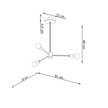 SOLLUX lighting Kronleuchter LANGO, ohne Leuchtmittel, Verteiltes Licht