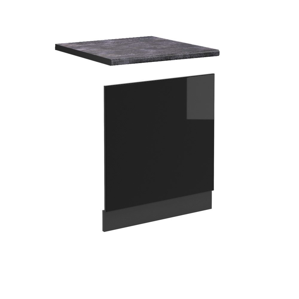 Vicco Frontblende R-Line, Schwarz Hochglanz/Anthrazit, 60 cm, AP Anthrazit (1 St)