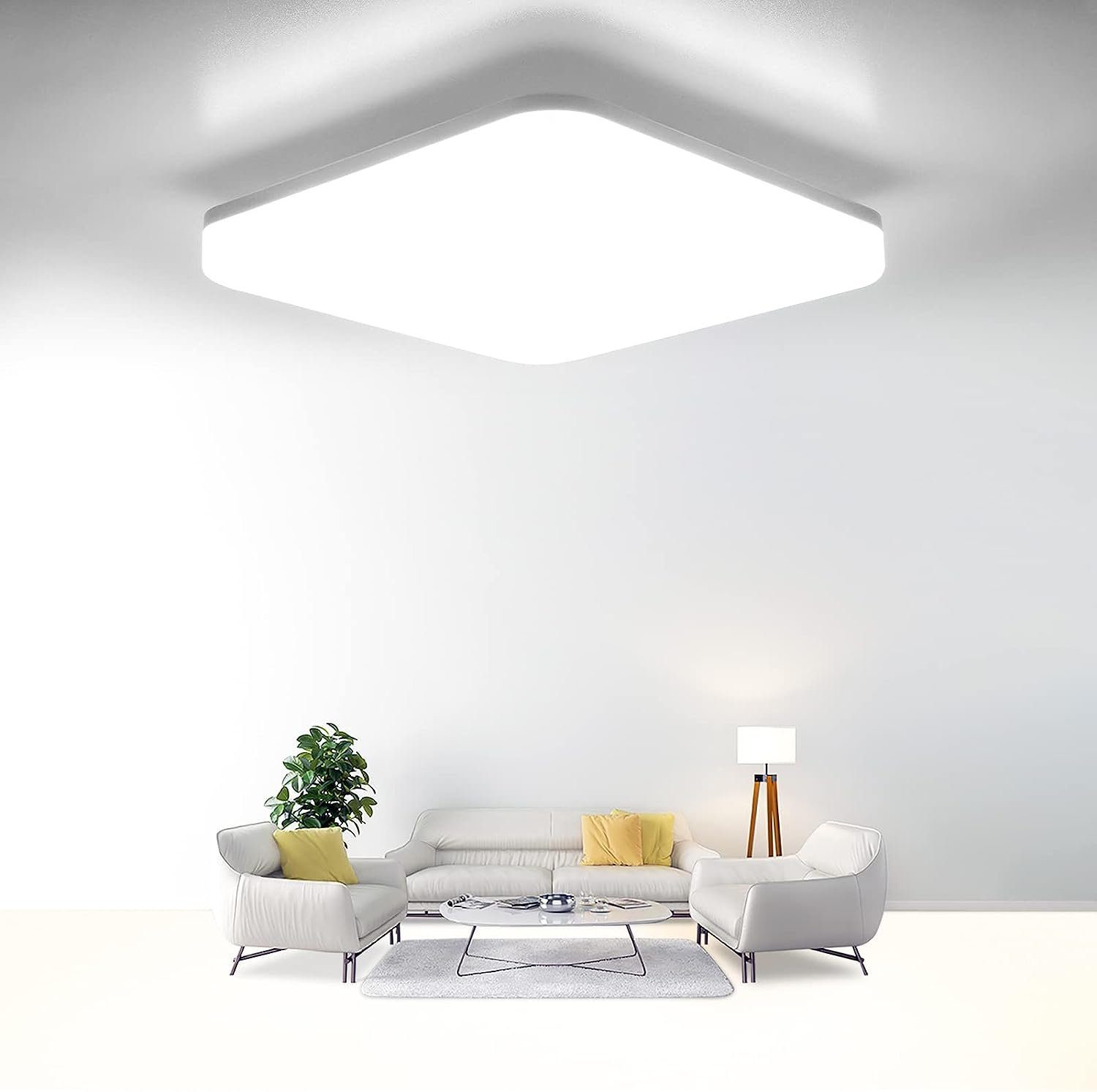 Nettlife LED Panel deckenleuchte Badezimmer Deckenlampe Flach 18W IP54, Wasserdicht, LED fest integriert, Kaltweiß, für Schlafzimmer Wohnzimmer Küche Esszimmer