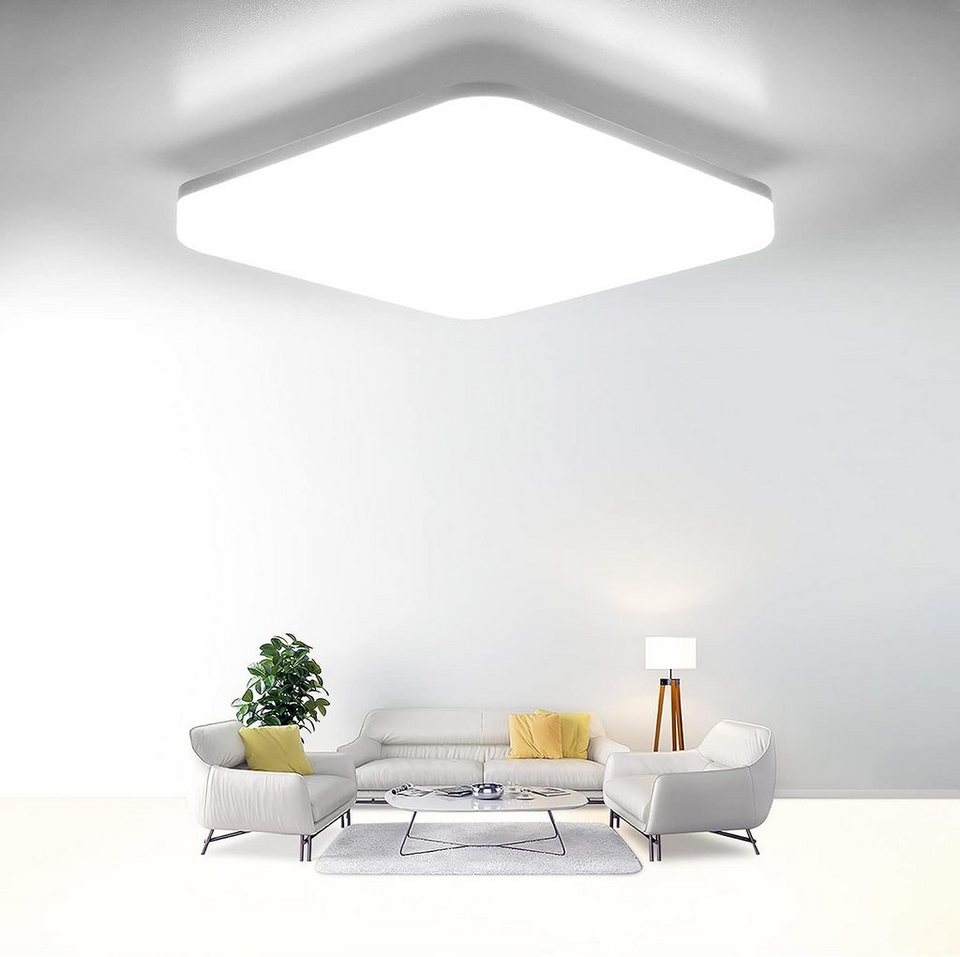 Nettlife LED Panel deckenleuchte Badezimmer Deckenlampe Flach 18W IP54,  Wasserdicht, LED fest integriert, Kaltweiß, für Schlafzimmer Wohnzimmer  Küche Esszimmer