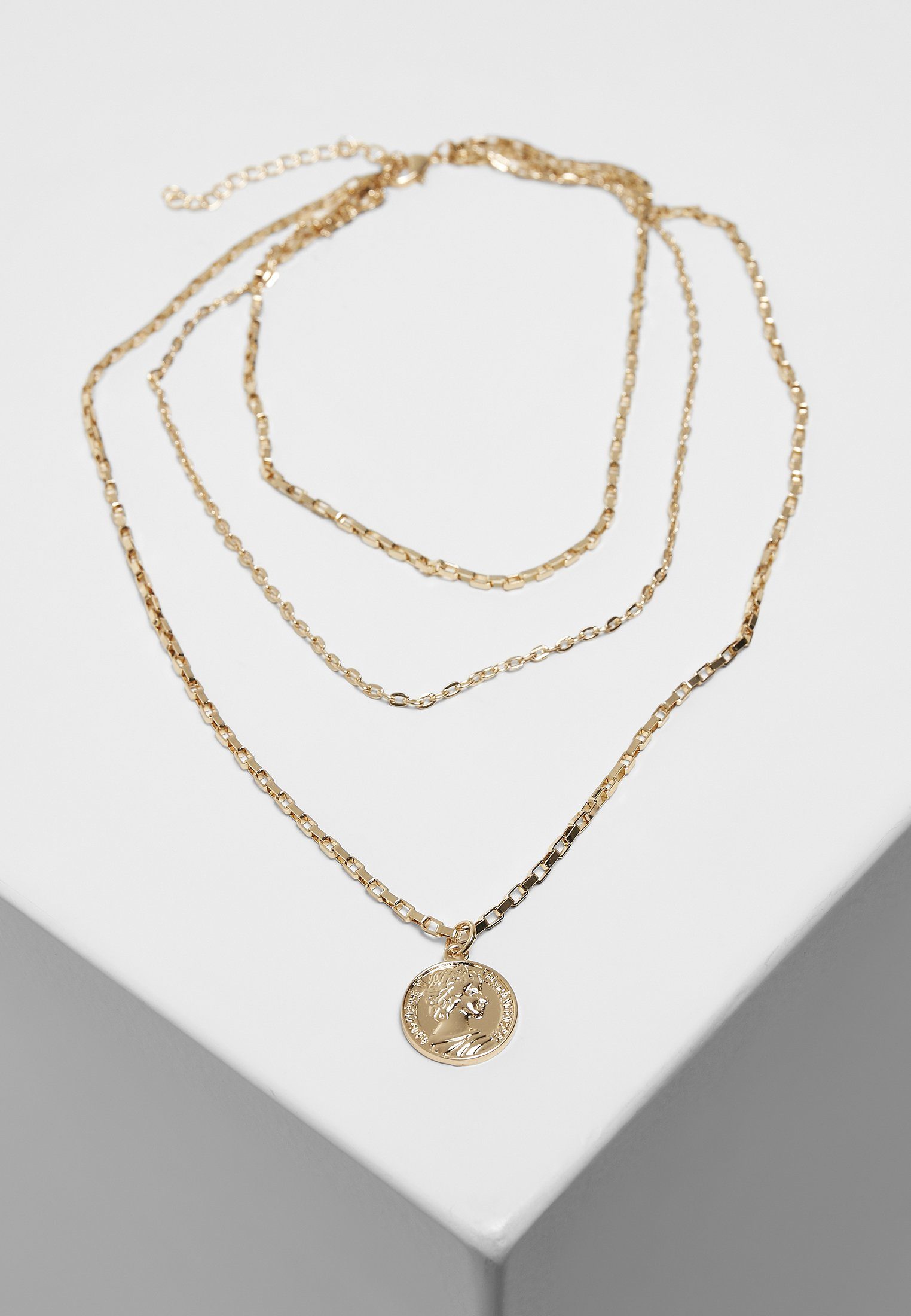 URBAN CLASSICS Edelstahlkette Accessoires Layering Amulet Necklace gold