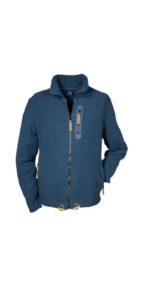 Brigg Kurzweste Fleecejacke in grober Strickoptik Dunkelblau