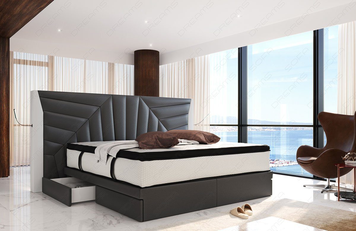 Sofa Dreams Boxspringbett Boxspringbett Monaco Leder, günstig online kaufen