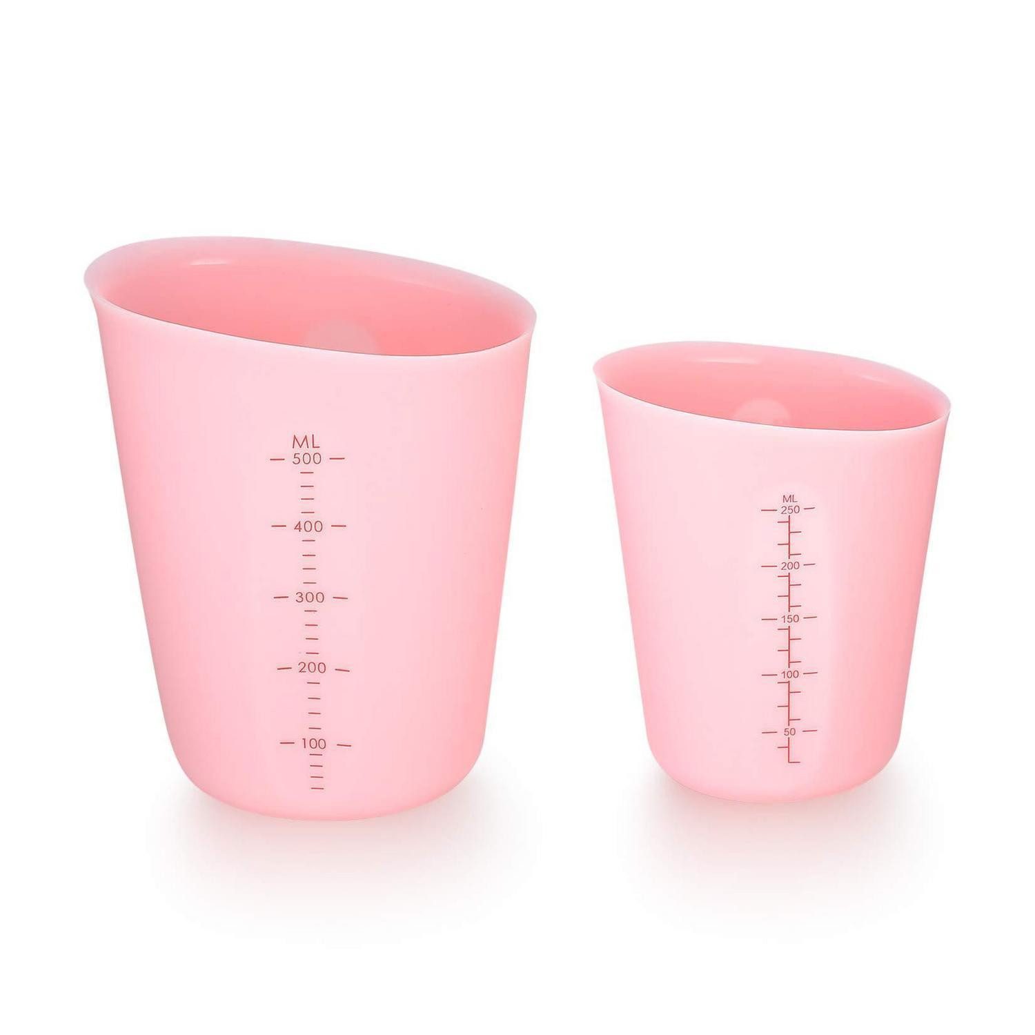 LuxusKollektion Messbecher Messbecher Silikon 2St. 250/500ml Pink, Kunststoff, (2-St)