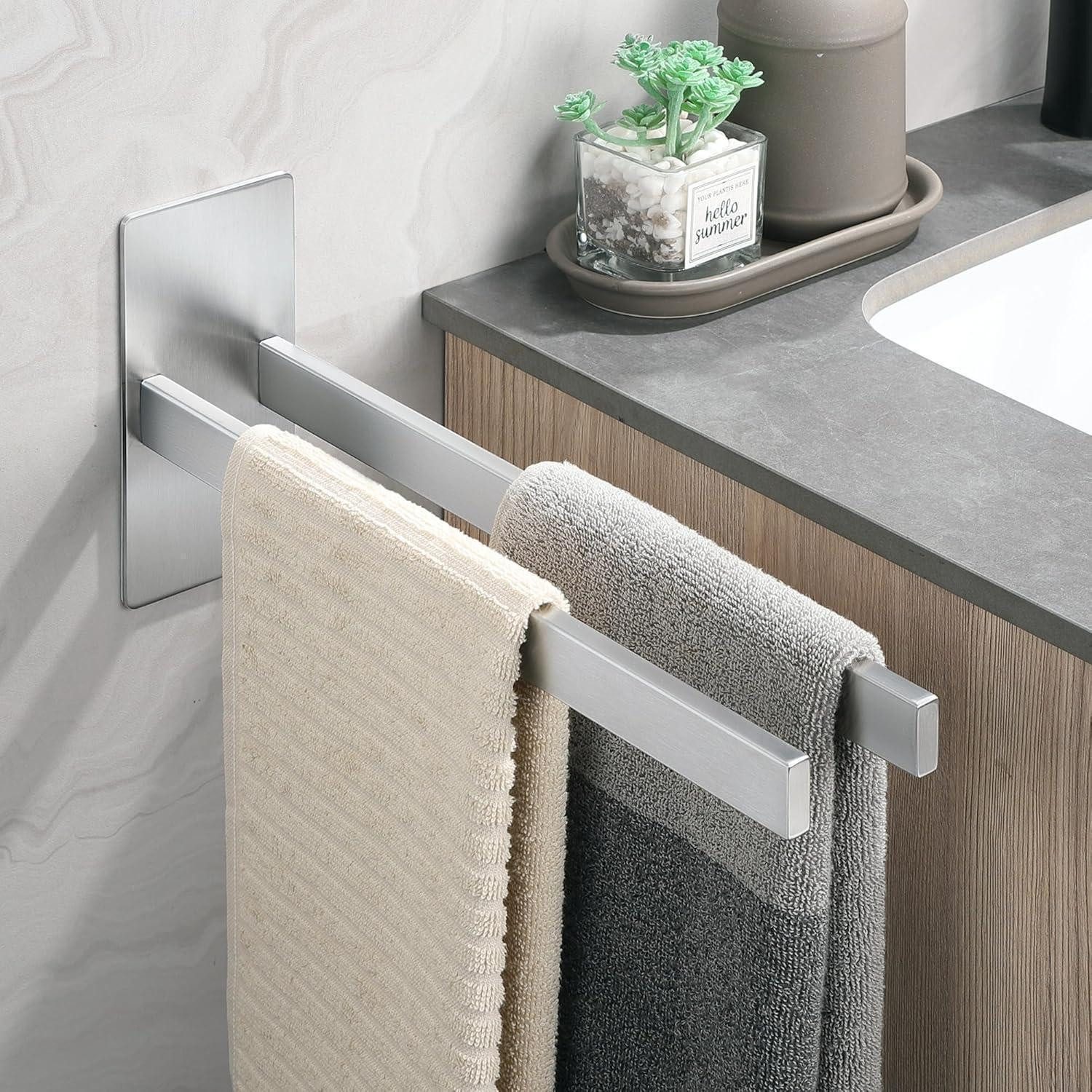 LuxusKollektion Doppelhandtuchhalter Сушки для рушників selbstklebend Edelstahl 304 2 2# Silber Ohne Bohren