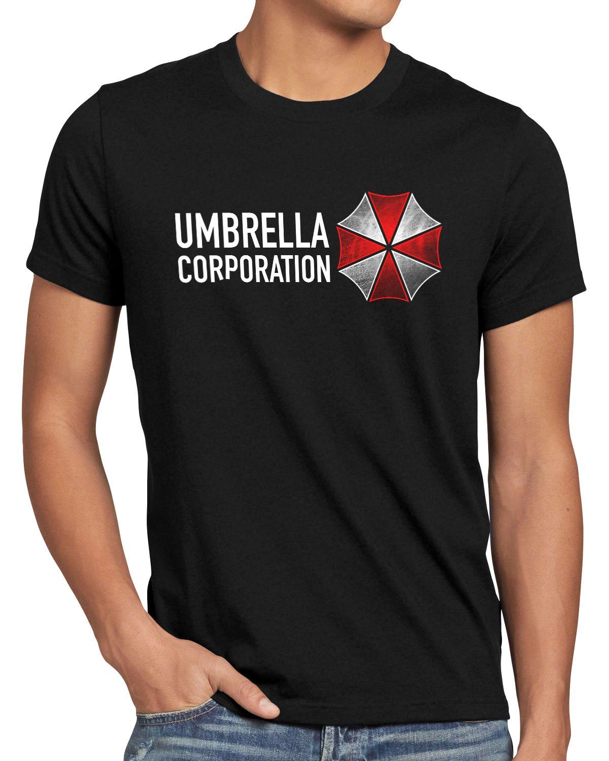 style3 Print-Shirt Herren T-Shirt Umbrella zombie Corp. epidemie virus