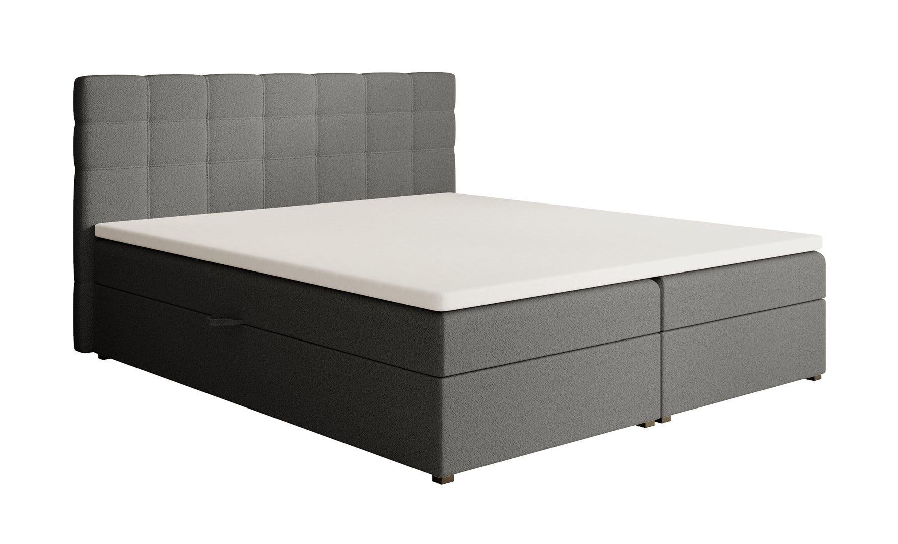 Beautysofa Boxspringbett Kontinentales mit Bettkasten TOPIQ BOUCLÉ (mit FED günstig online kaufen