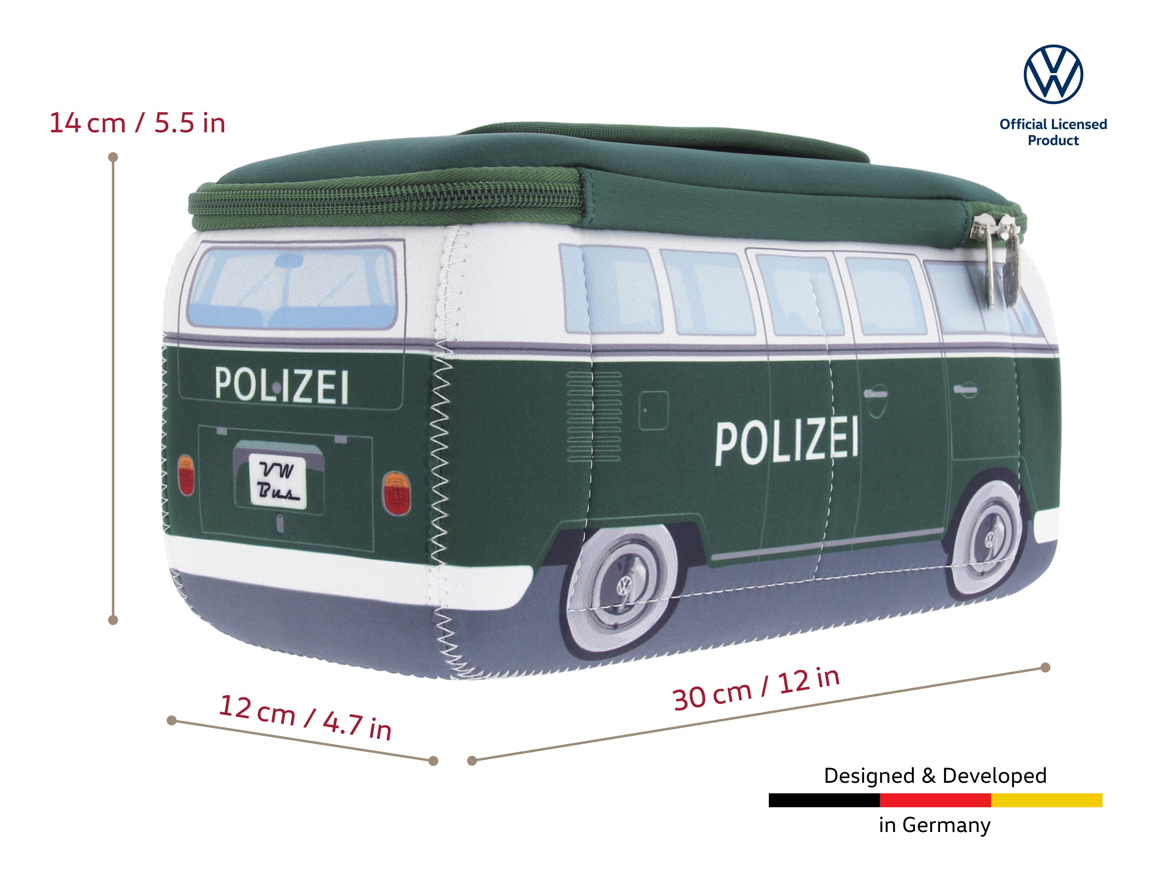 Polizeibus VW Volkswagen Kulturbeutel by Kosmetiktasche Schminktasche, im Collection Neopren Design BRISA Reisebeutel,