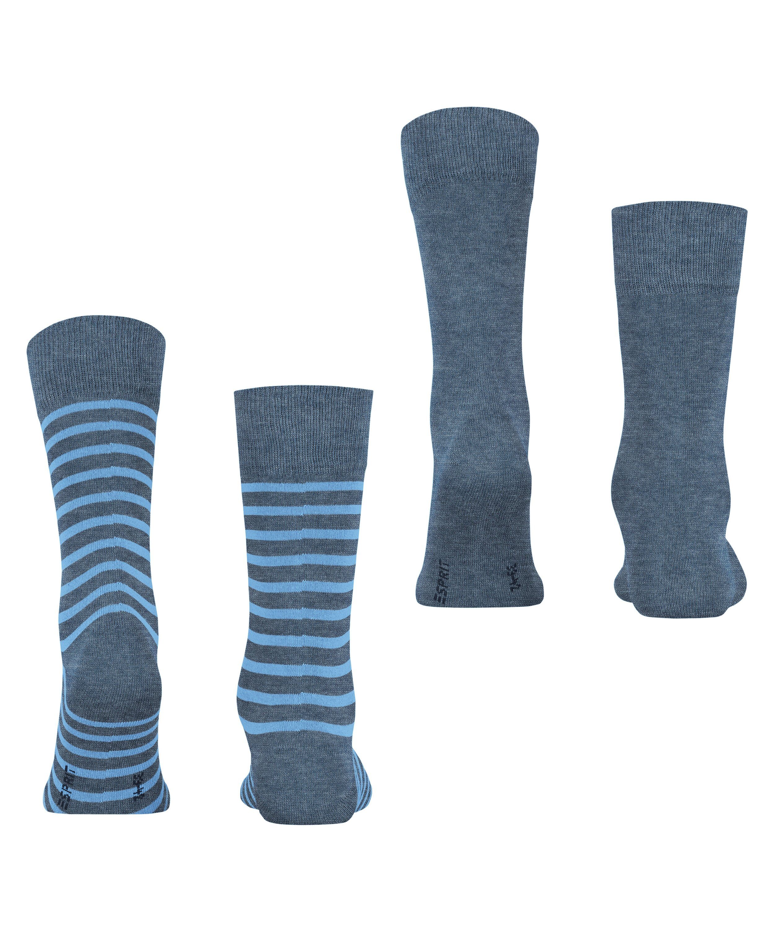 Esprit Socken Stripe 2-Pack Fine blue/blue (2-Paar) (6661)