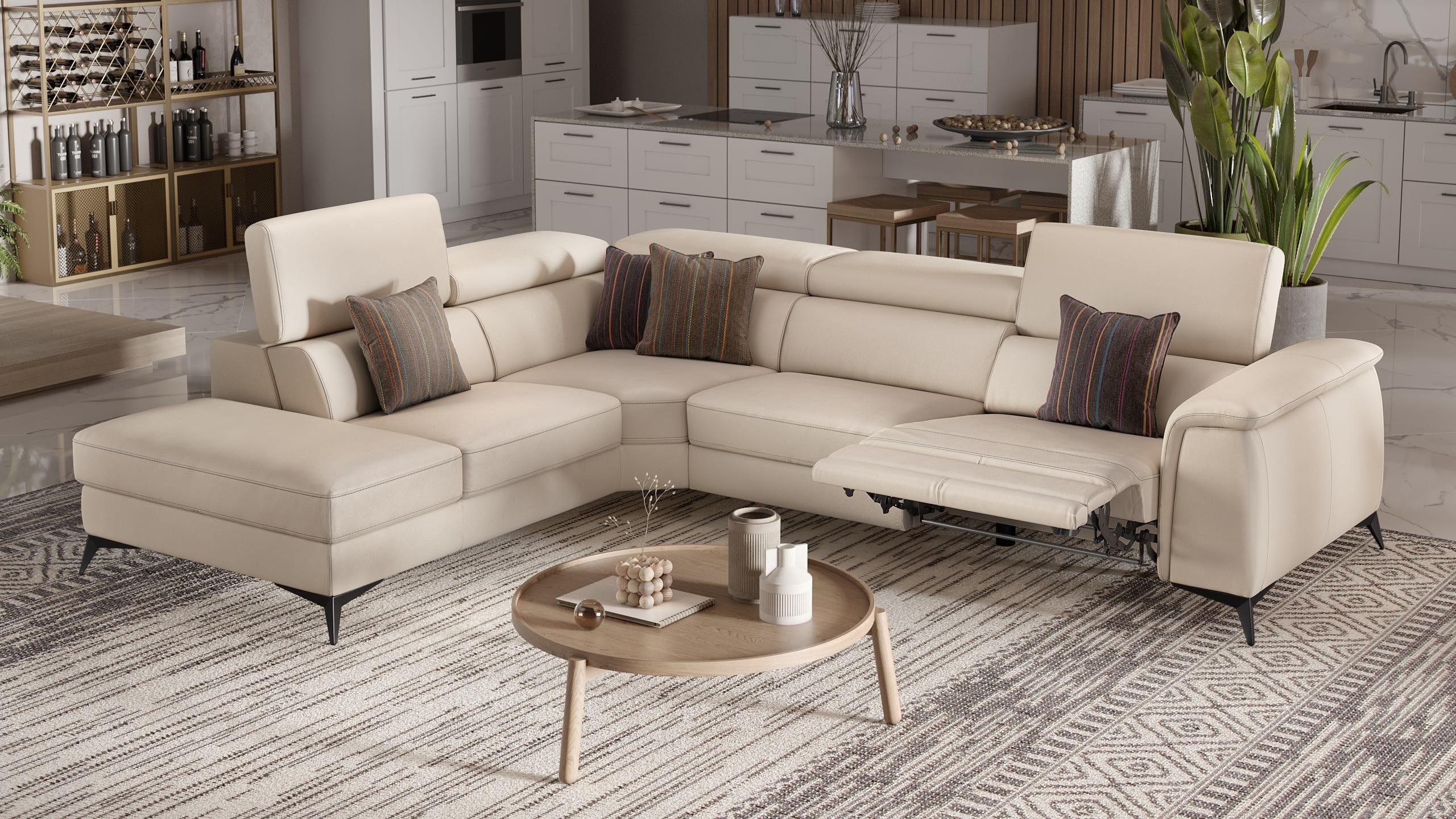 Sofanella Wohnlandschaft Leder LIVORNO, Wohnlandschaft, Ecksofa, Sofalandschaft, XXL Sofa, Leder Sofas