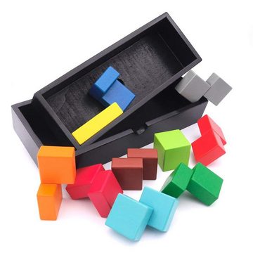 Philos Spiel, Knobelspiel IQ FIT RECHTECK - tolles, buntes 3D-Puzzle, Holzspiel