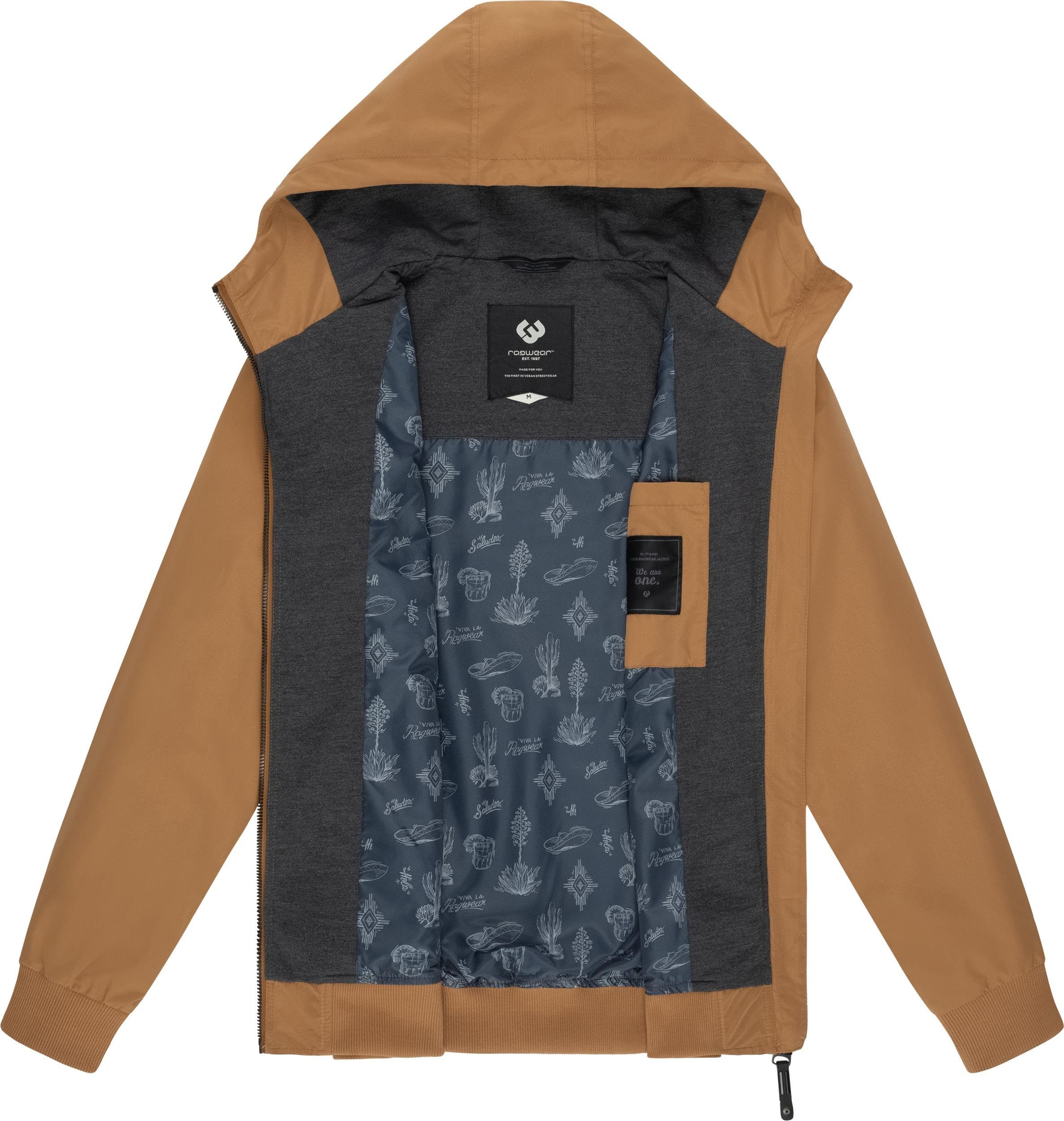 Ragwear Outdoorjacke Perci Stylische Herren Übergangsjacke mit großer Kapuze