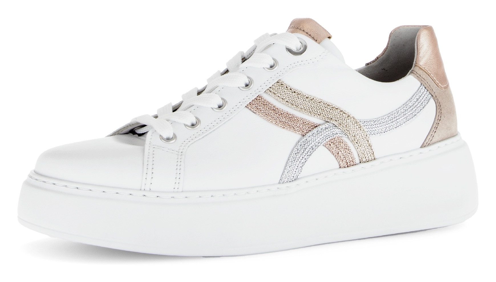 Gabor FLORENZ Plateausneaker, Freizeitschuh, Halbschuh, Schnürer, Kontrastb günstig online kaufen