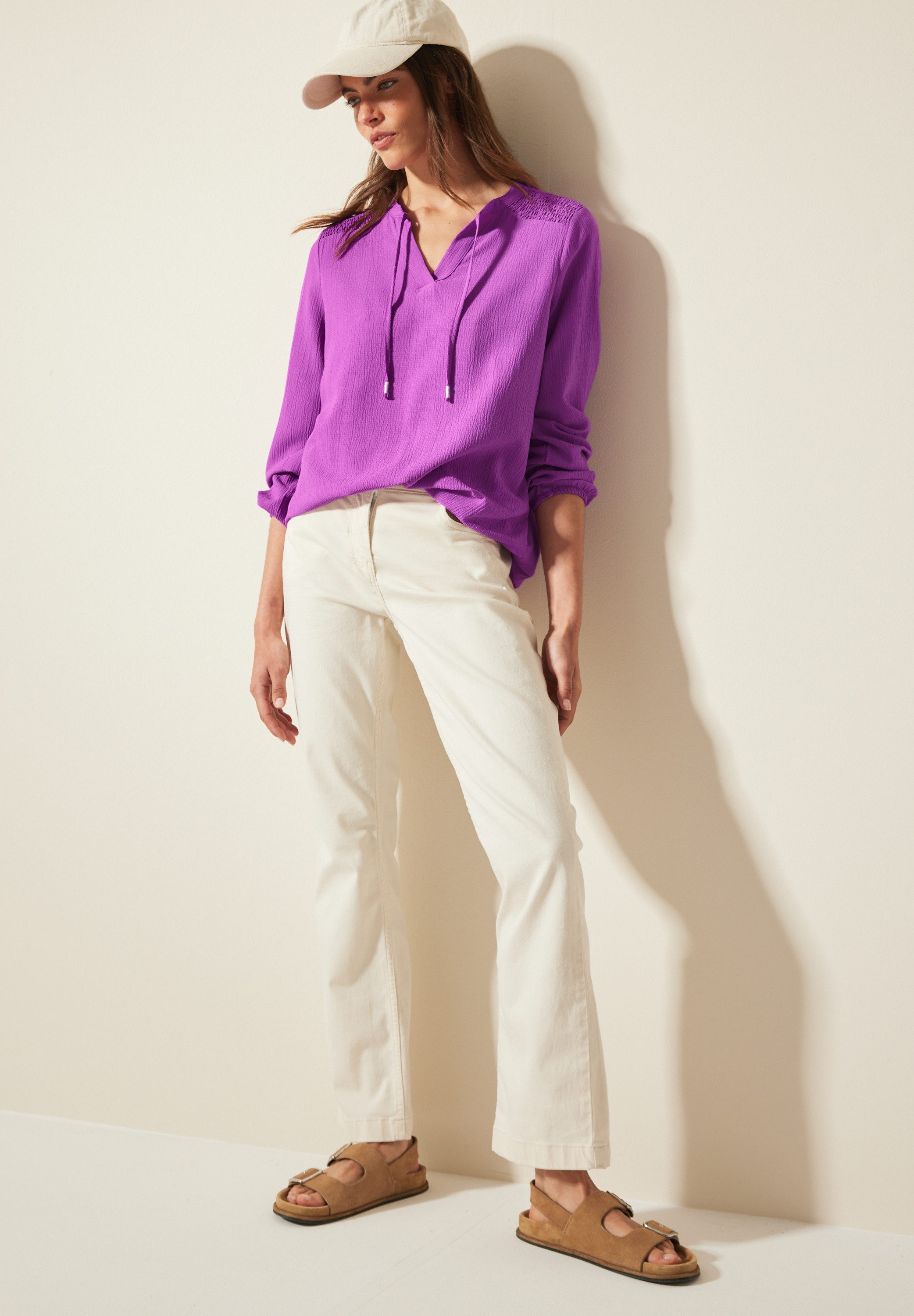 CECIL Langarmbluse im angenehmen Materialmix