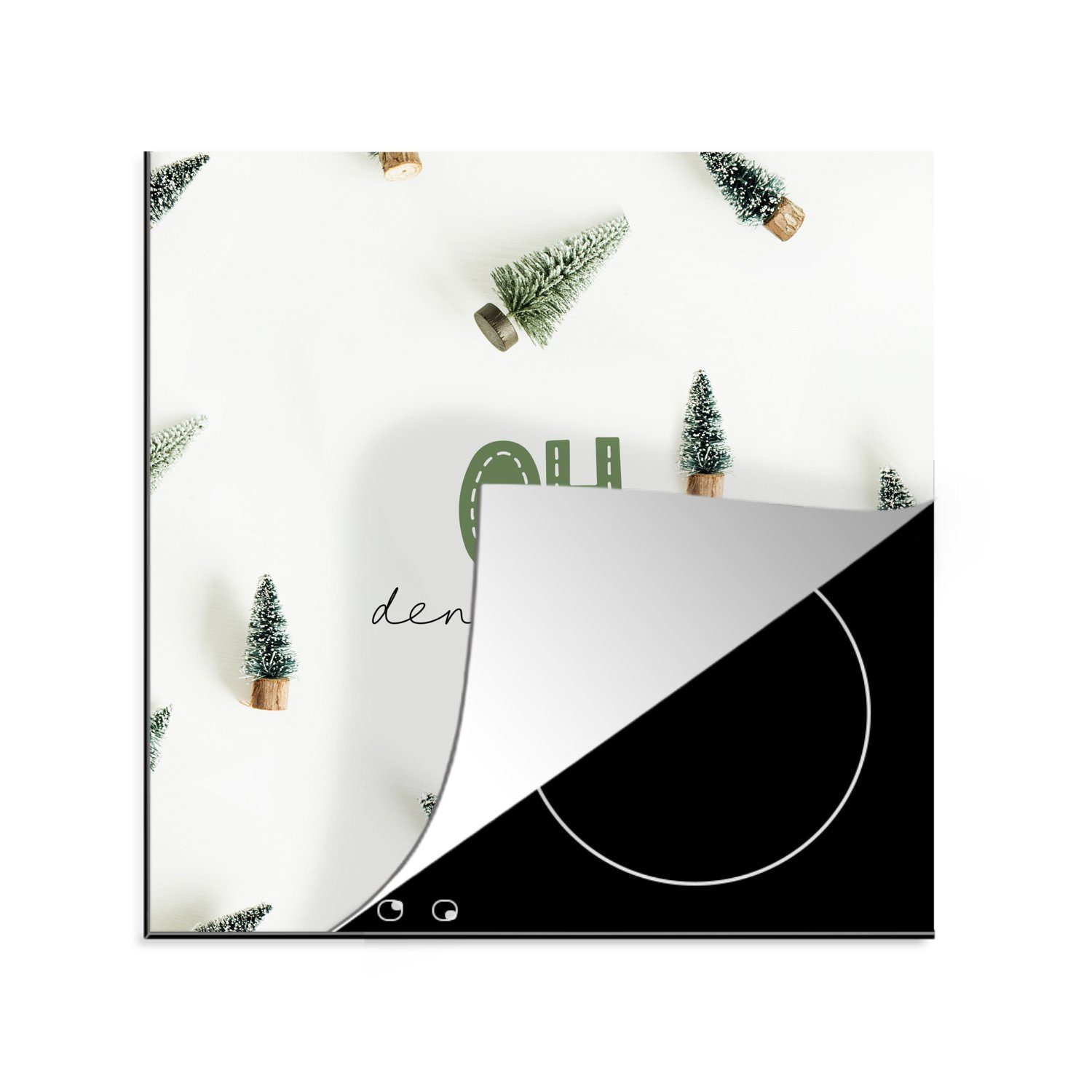 (1 Vinyl, Arbeitsplatte Tannenbaum, - 78x78 Winter Weihnachten für MuchoWow tlg), Ceranfeldabdeckung, - cm, Herdblende-/Abdeckplatte küche