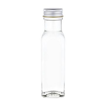MamboCat Vorratsglas 6er Set Marasca 100ml Flasche + Schraubdeckel silber Aluminium PP 31,5, Glas