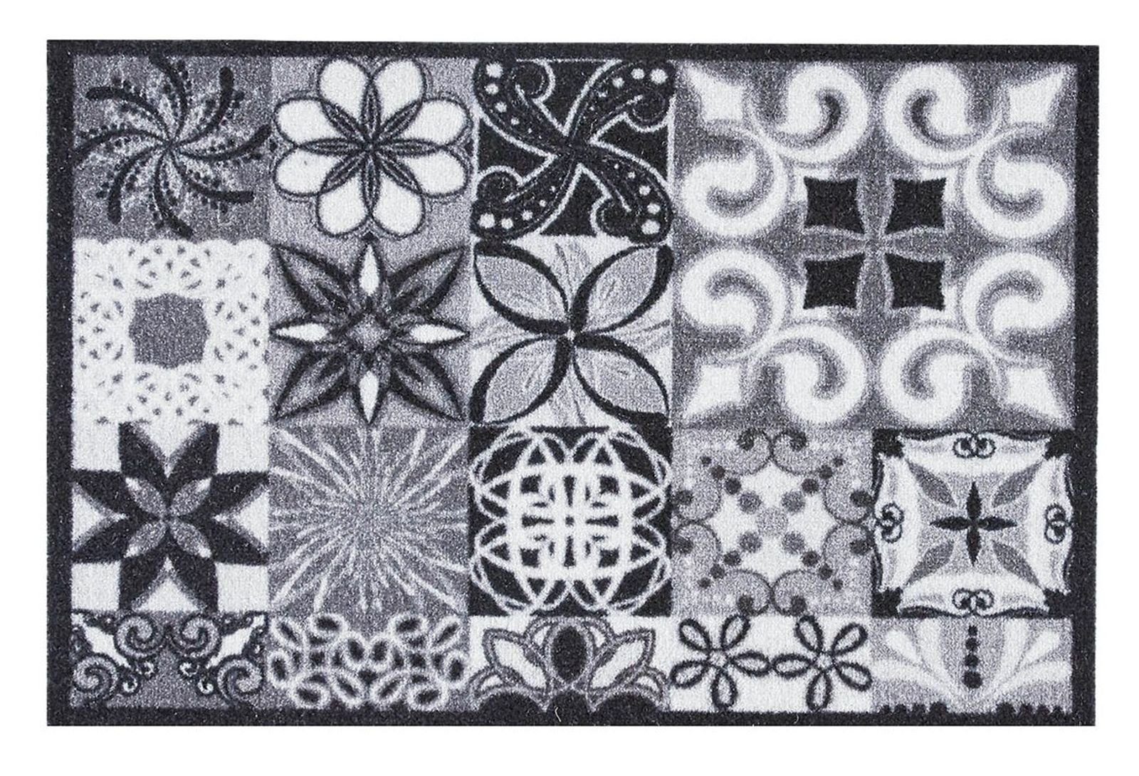 Fußmatte MD Entree Impression Eingangsmatte - Teppichmatte - Küchenteppich, MD Entree, rechteckig, Höhe: 5 mm, bei 30° waschbar, anti-rutsch, 40 x 60 cm, Portuguese Tiles, grau