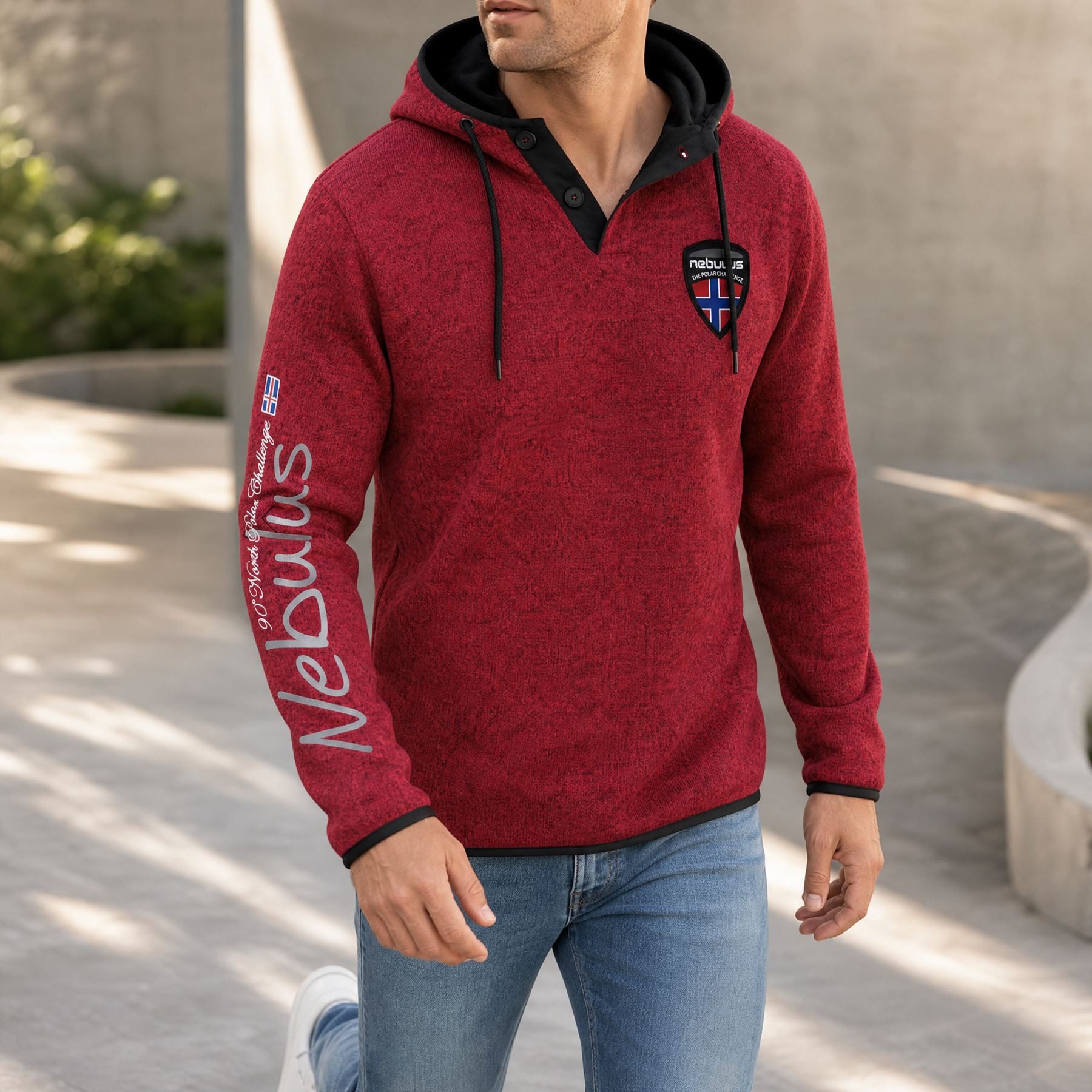 Nebulus Hoodie STITCH, P5050 - Herren, rot, XL
