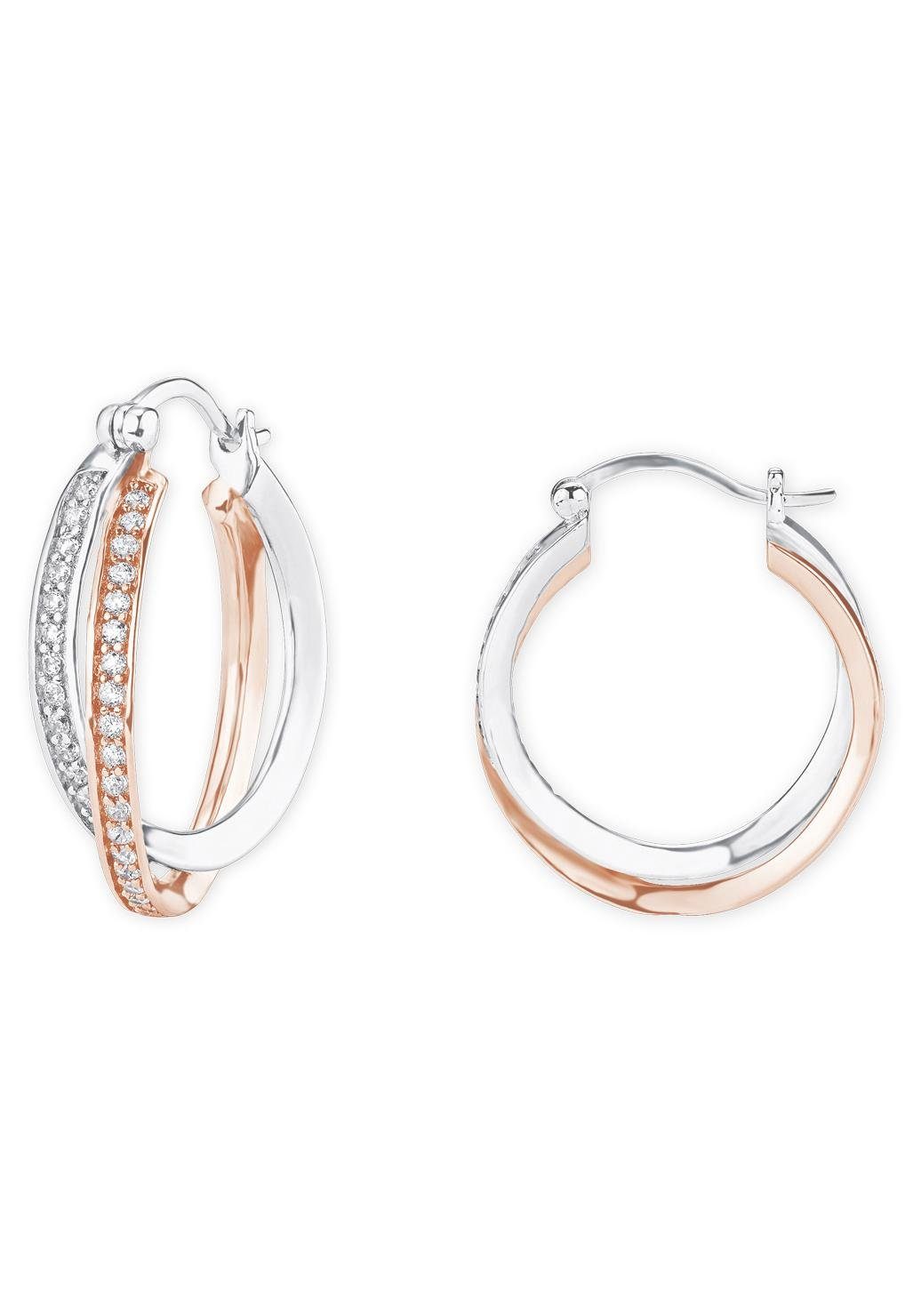 Amor Paar Creolen, mit Zirkonia (synth)