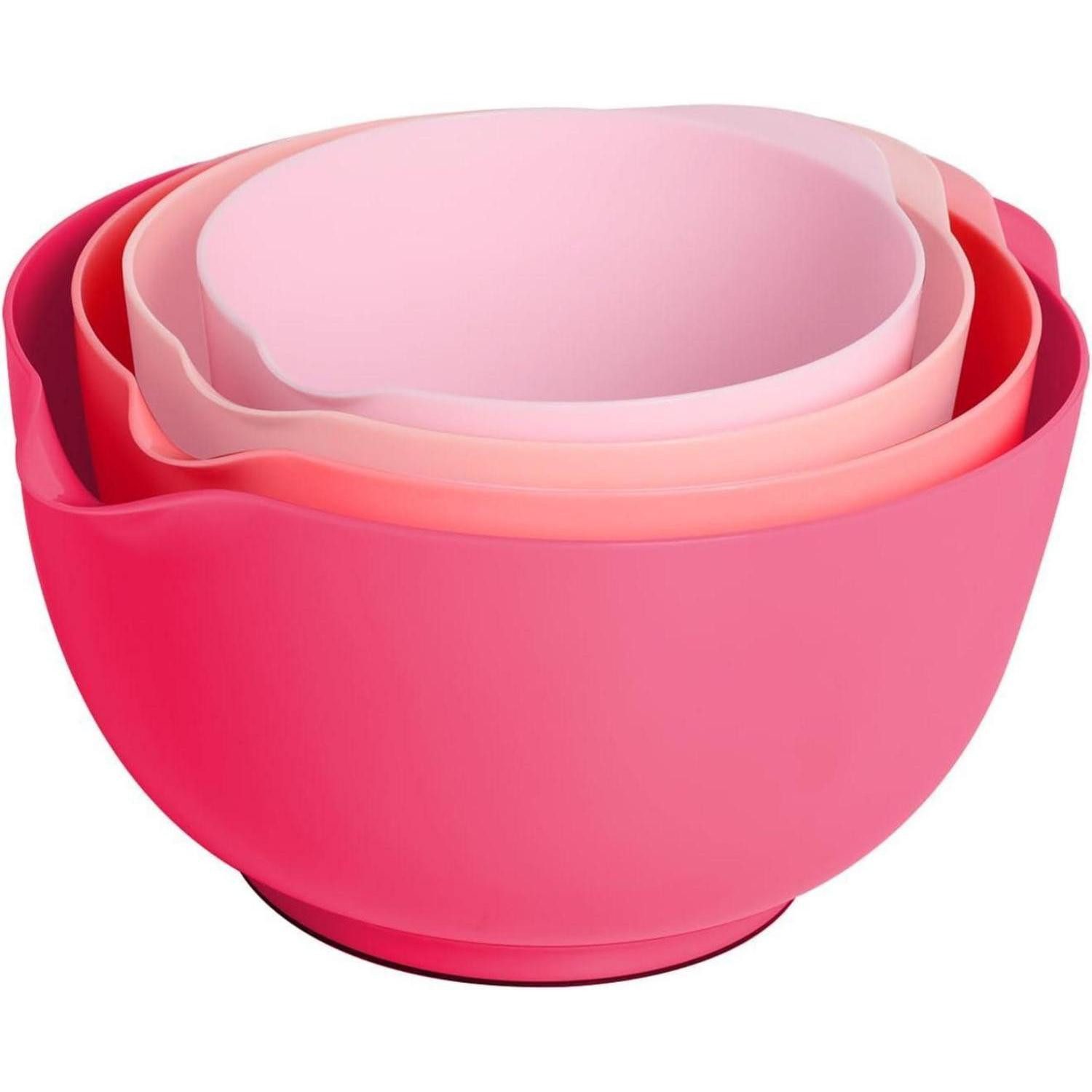 LuxusKollektion Rührschüssel Rührschüssel Set 4-teilig Farbverlauf Rosa, Kunststoff