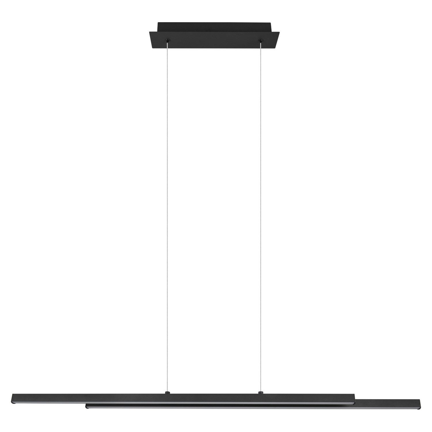 Reality Leuchten LED Pendelleuchte ODIO, 2-flammig, Schwarz, Metall, Höhenverstellbar, LED fest integriert, Extra-Warmweiß, B 110 x H 150 x T 8,5 cm