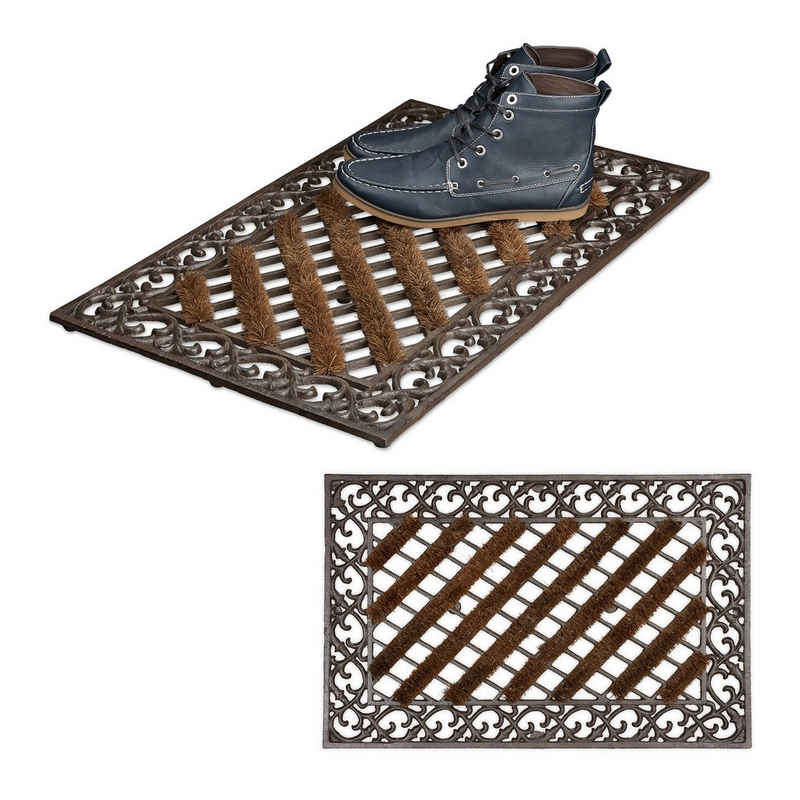 Fußmatte »2 x Fußabtreter Gusseisen rechteckig«, relaxdays, Höhe: 720 mm
