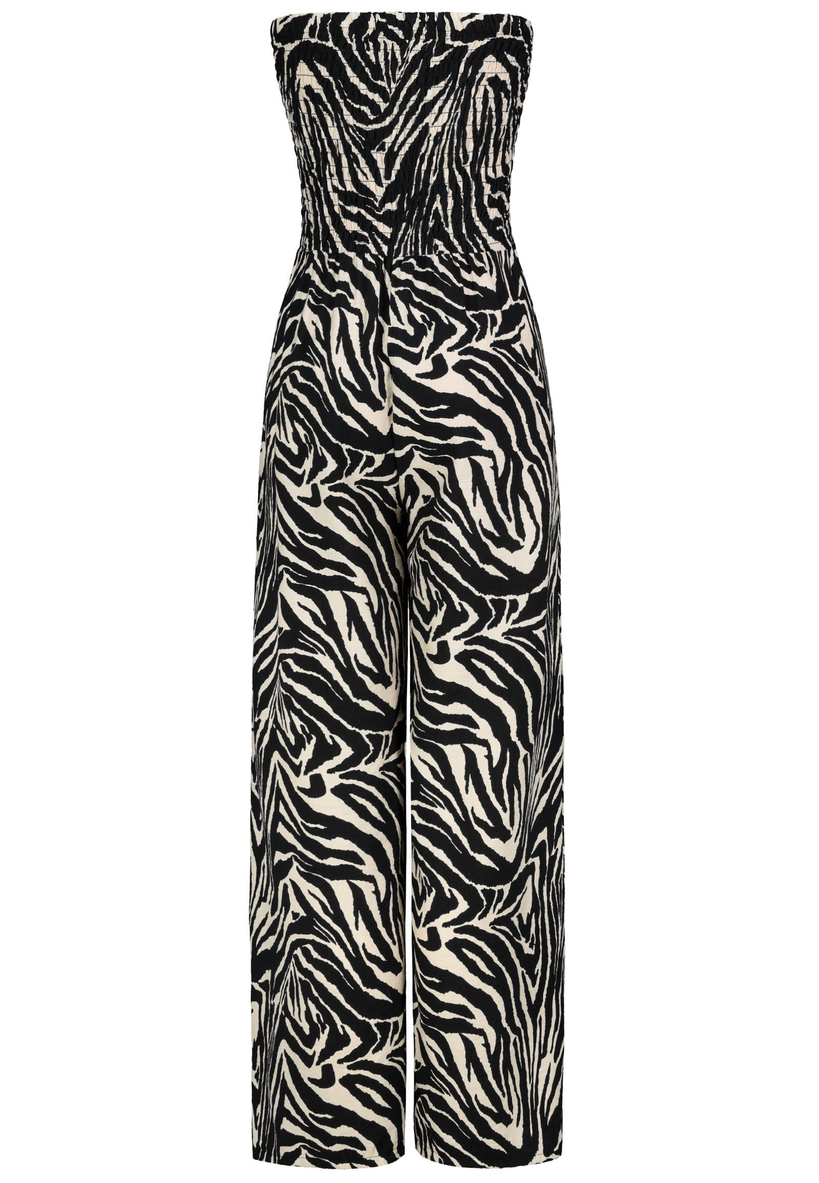 SUBLEVEL Jumpsuit Animal Print with Strapless Design and Wide Leg Leo Jumpsuit
