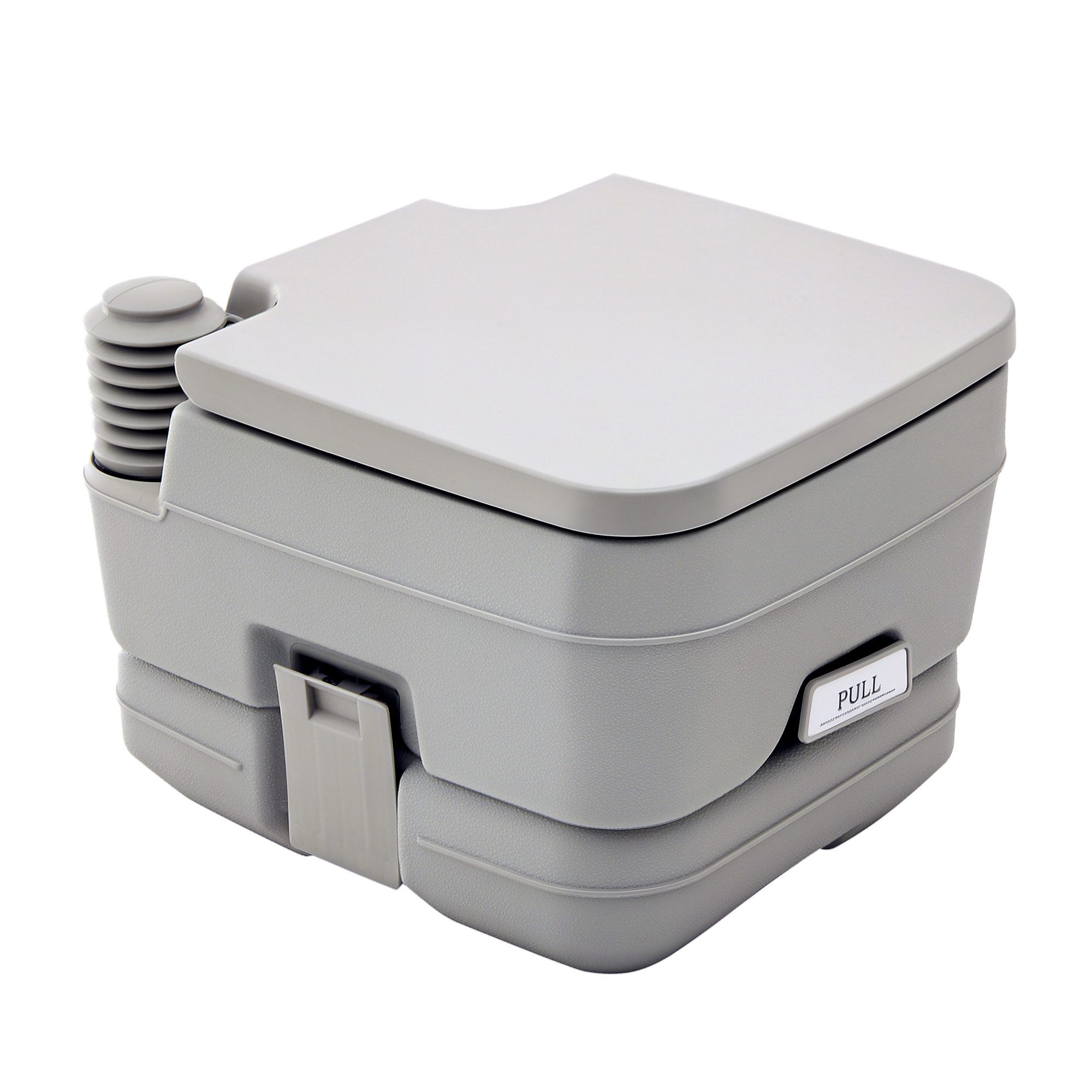 HOMCOM Campingtoilette Falttoilette, (Faltbare Reisetoilette max. Tragkraft bis 200 kg, 1-St., 10L Falttoilette), Trockentrenntoilette für Camping, Reisen, Grau