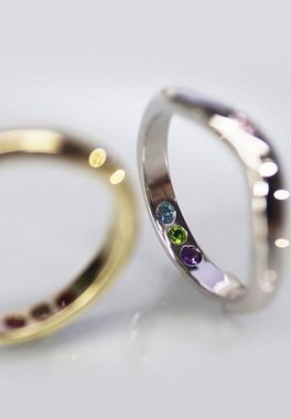 Carolin Stone Jewellery Silberring Poliert Silberring mit Saphir und Edelsteinen Hidden Inner Strength