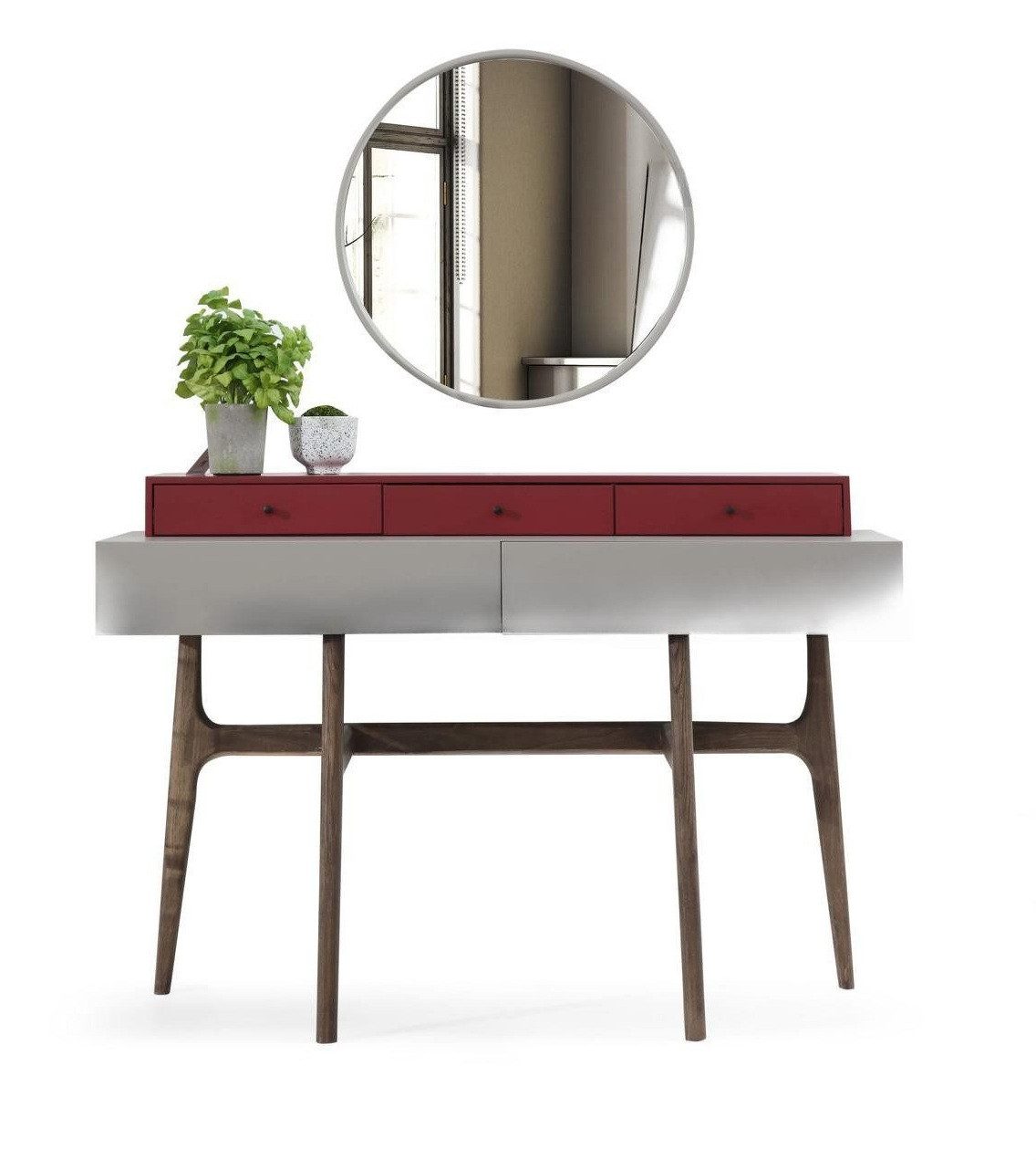Xlmoebel Konsolentisch Schminktisch Set mit Spiegel für Schlafzimmer 2tlg (Schminktisch-Set, 2-St., 2tlg), Made in Europa