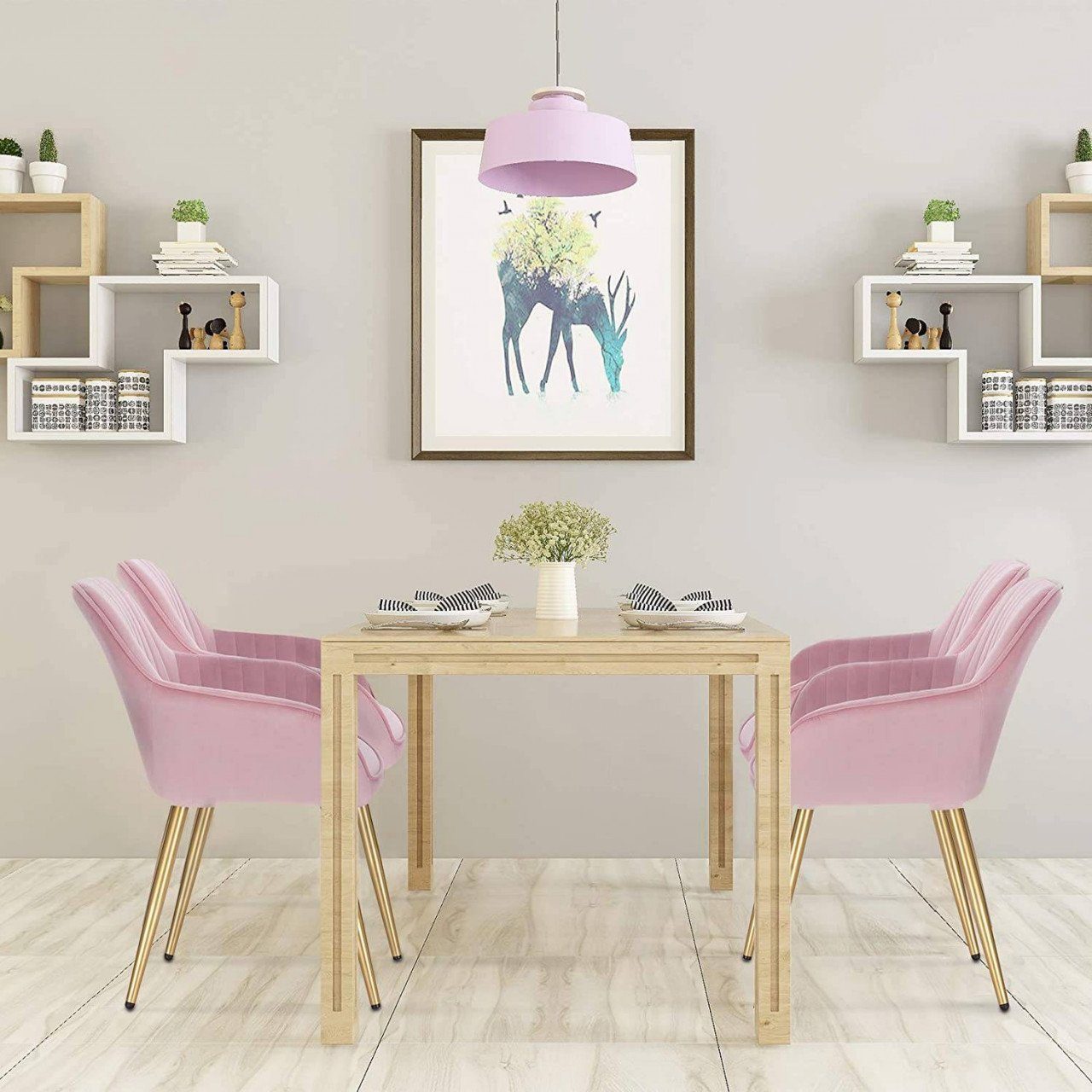 EUGAD Polsterstuhl (1 St), Metallbeine und Samtbezug, bis 120 kg belastbar günstig online kaufen