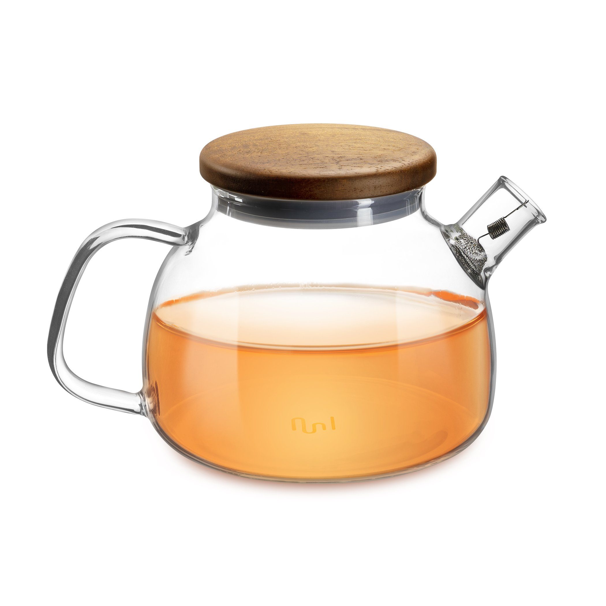 Impolio Teekanne Glas Teekanne Holzdeckel, Edelstahl-Filter & Hitzebeständiger Griff, 580 l, (Set, Glas Teekanne), Aus Hochwertigem Borosilikatglas