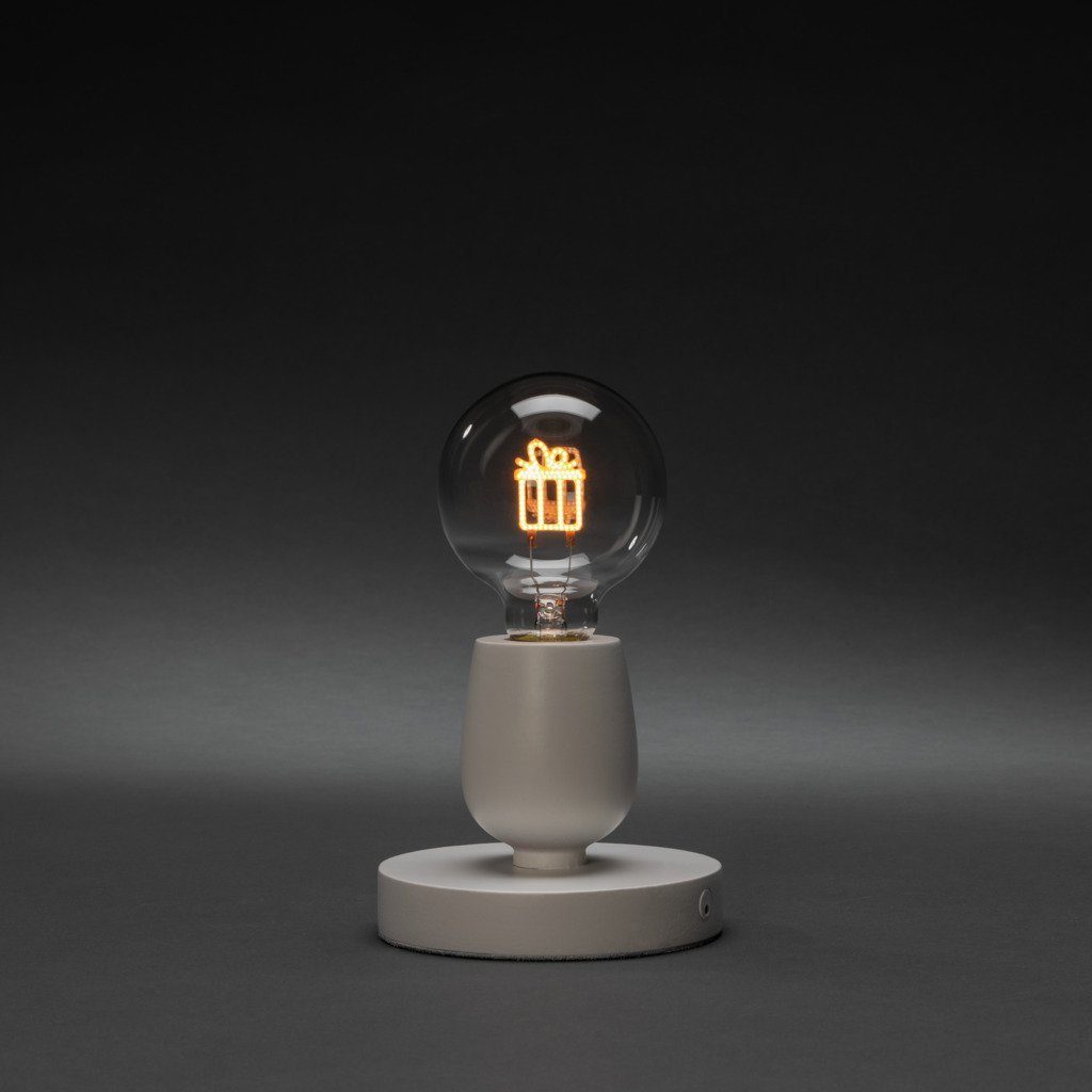 KONSTSMIDE LED Tischleuchte Geschenk, Weihnachtsdeko, LED wechselbar, bernsteinfarben, mit 6h Timer, 1 bernsteinfarbene Diode
