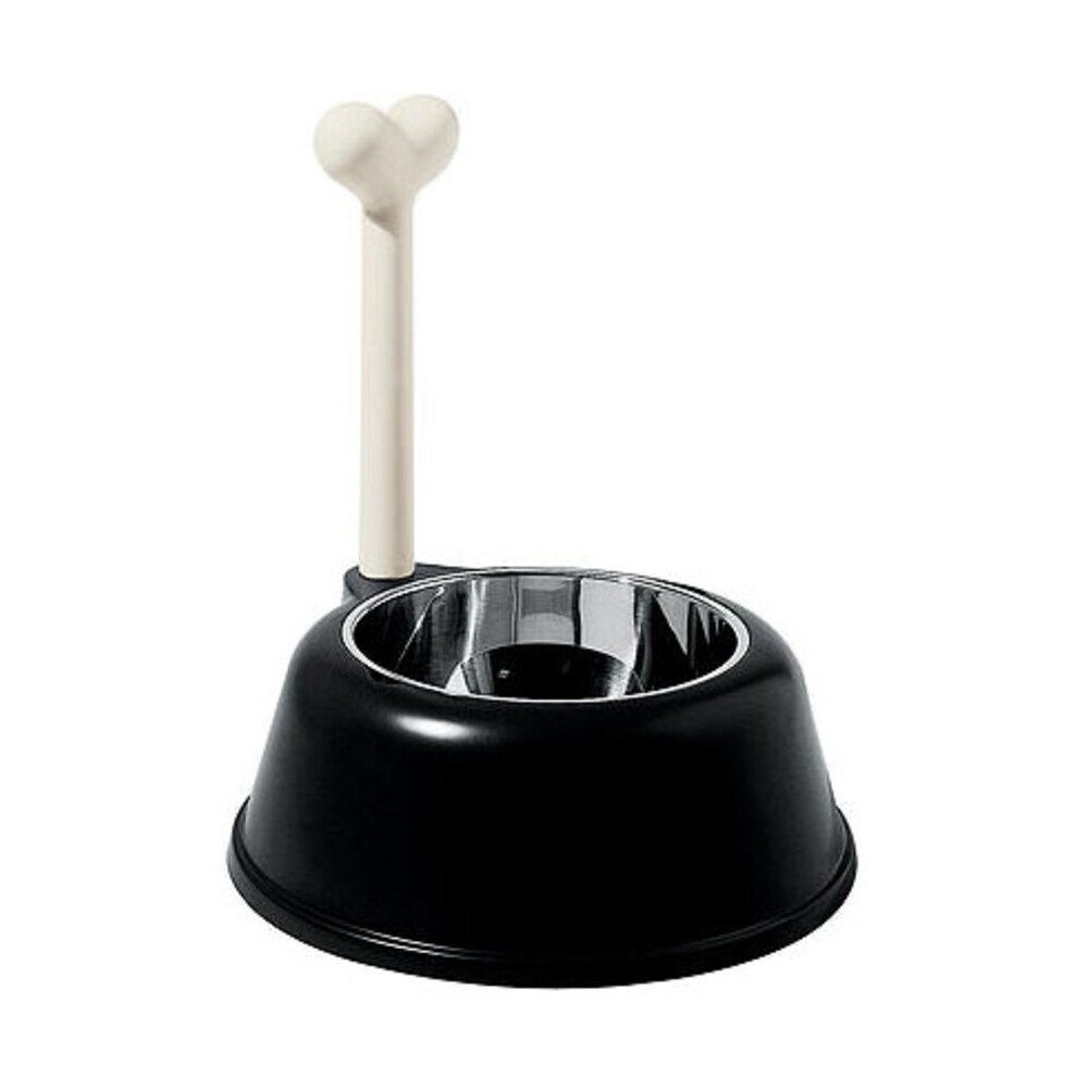 Alessi Hunde-Futterspender Hundenapf schwarz Lupita, Hundenapf schwarz Lupita, Ø32cm, Edelstahl 18-10, schwarz