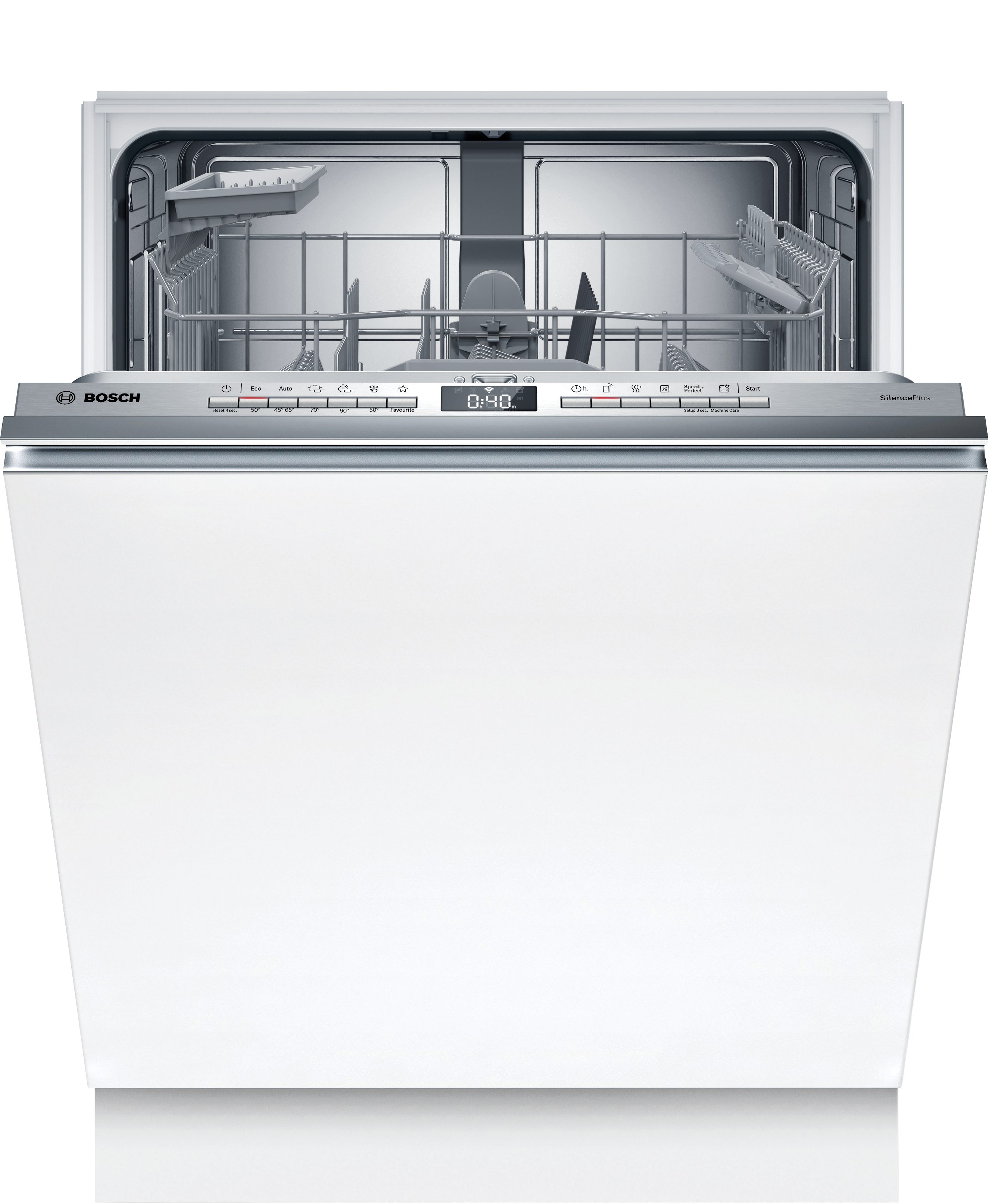 BOSCH vollintegrierbarer Geschirrspüler Serie 4 SMV4EAX28E, 13 Maßgedecke, Automatische Türöffnung für Effizienz, Info Light