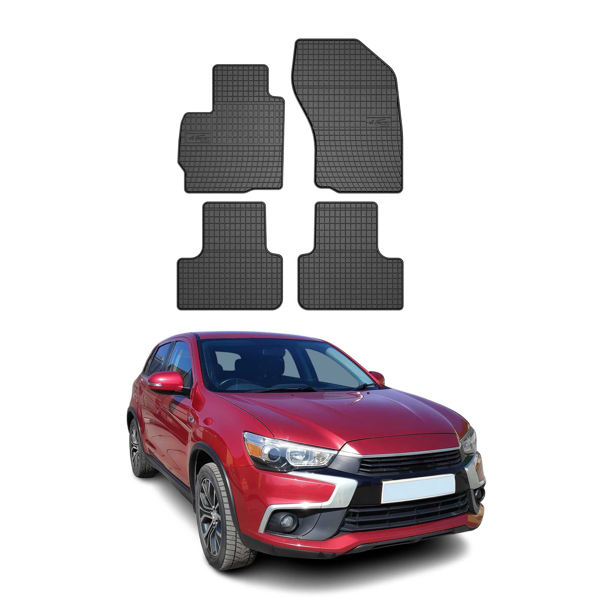 Auto-Fußmatten für Mitsubishi ASX 2010-2025 Gummimatten Schwarz 4 tlg