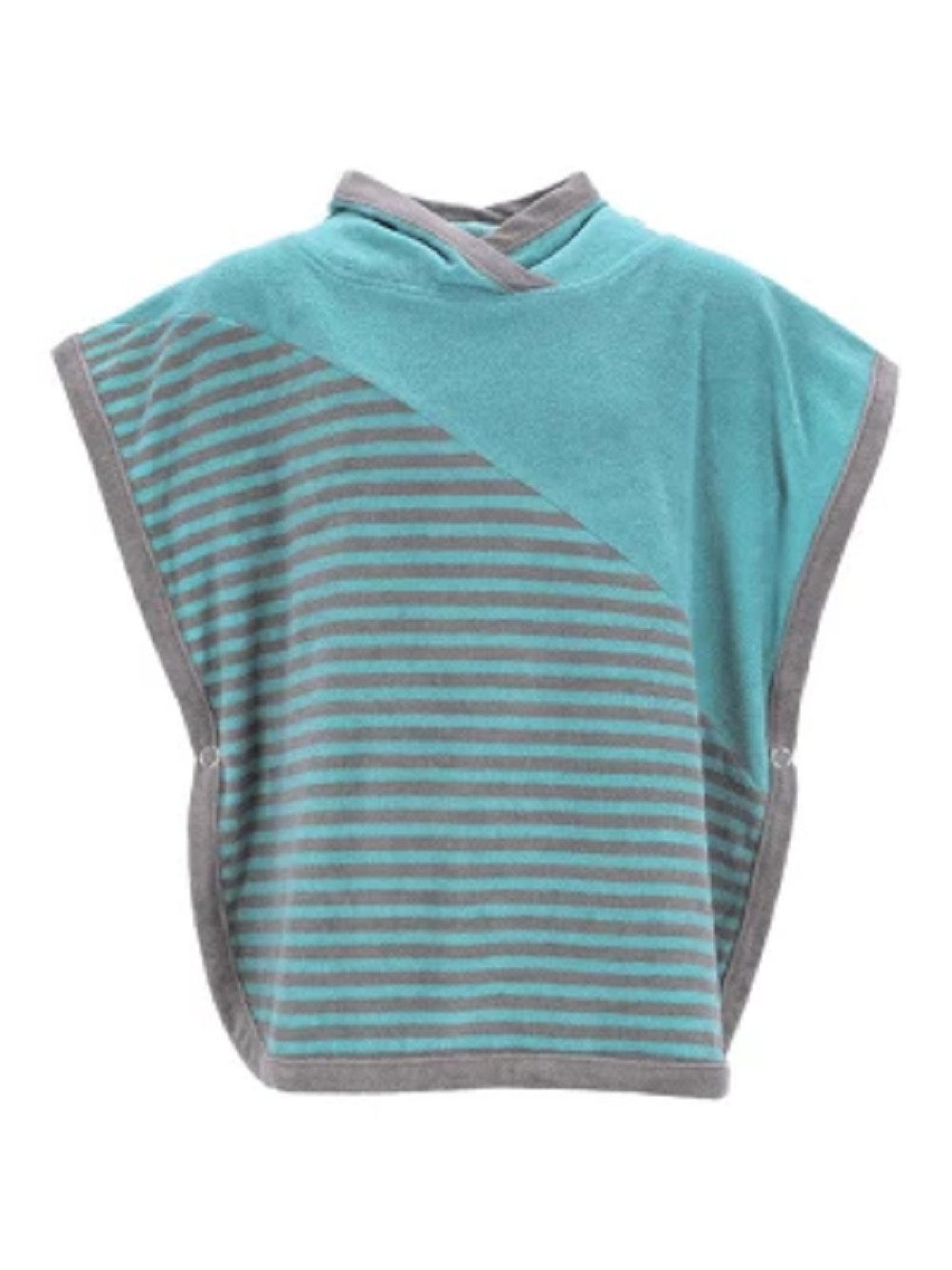 Vossen Badeponcho Schwimmponcho „De Luxe“, Blau und Grau, Onesize