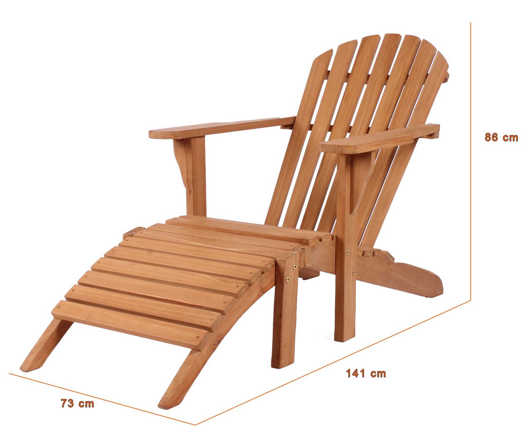 MR.DEKO Gartenliege Adirondack Montreal Teak günstig online kaufen