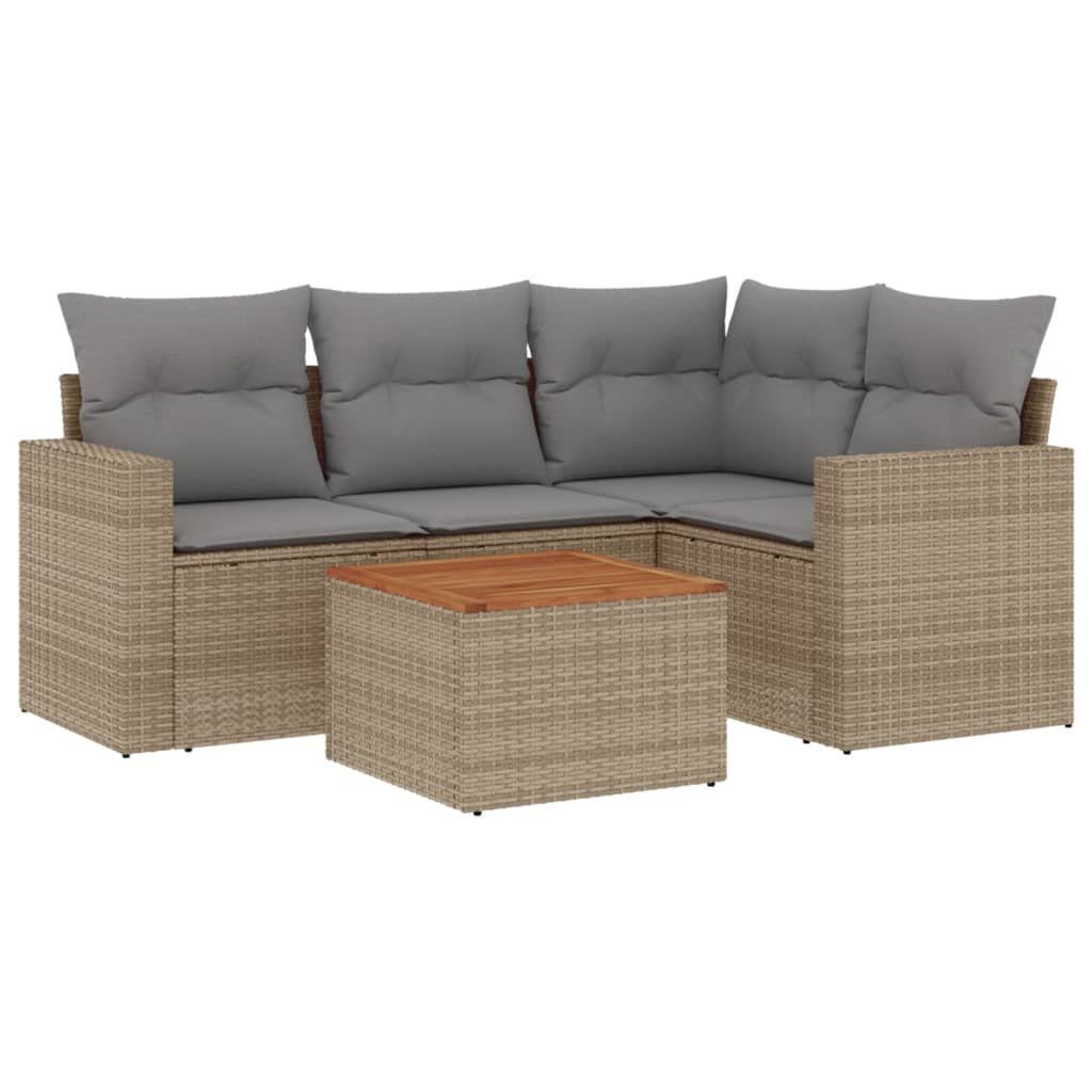 vidaXL Gartenlounge-Set 5-tlg. Garten-Sofagarnitur mit Kissen günstig online kaufen