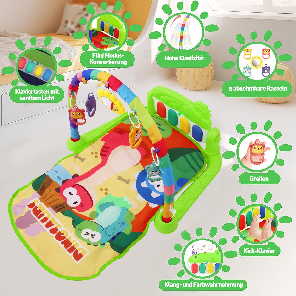 Spielbogen Spielbogen Spielmatte Krabbeldecke Spielbogen mit Musik und Klavie