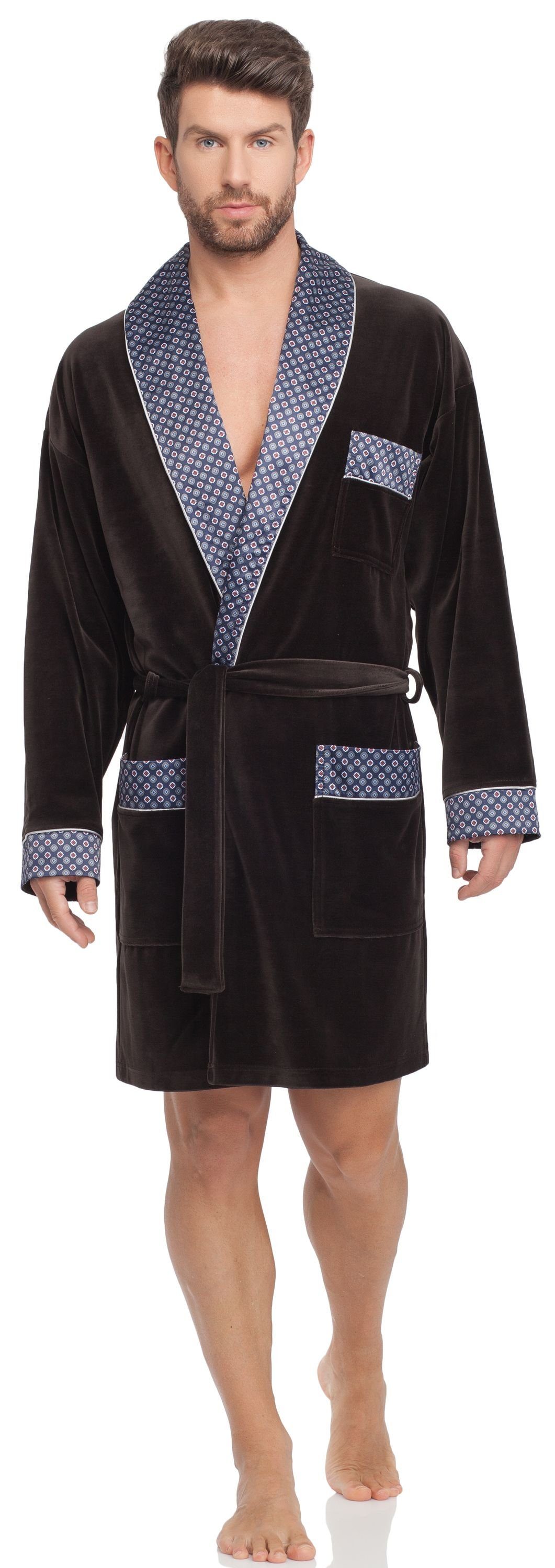 Morgenmantel Herren Velour Morgenmantel 772