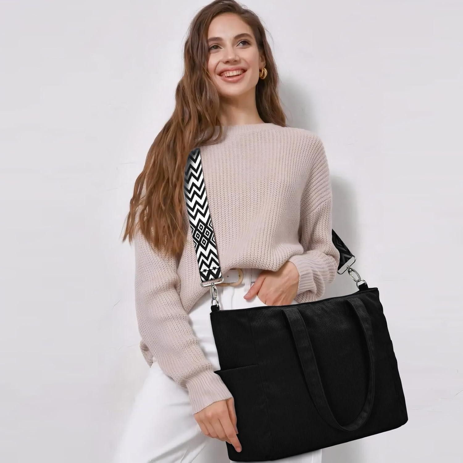 LuxusKollektion Shopper Große Cord Tote Bag günstig online kaufen