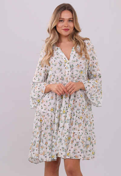 YC Fashion & Style Tunikakleid Bohemian Blossom Viskosekleid – Mühelose Eleganz Alloverdruck, Boho, Hippie