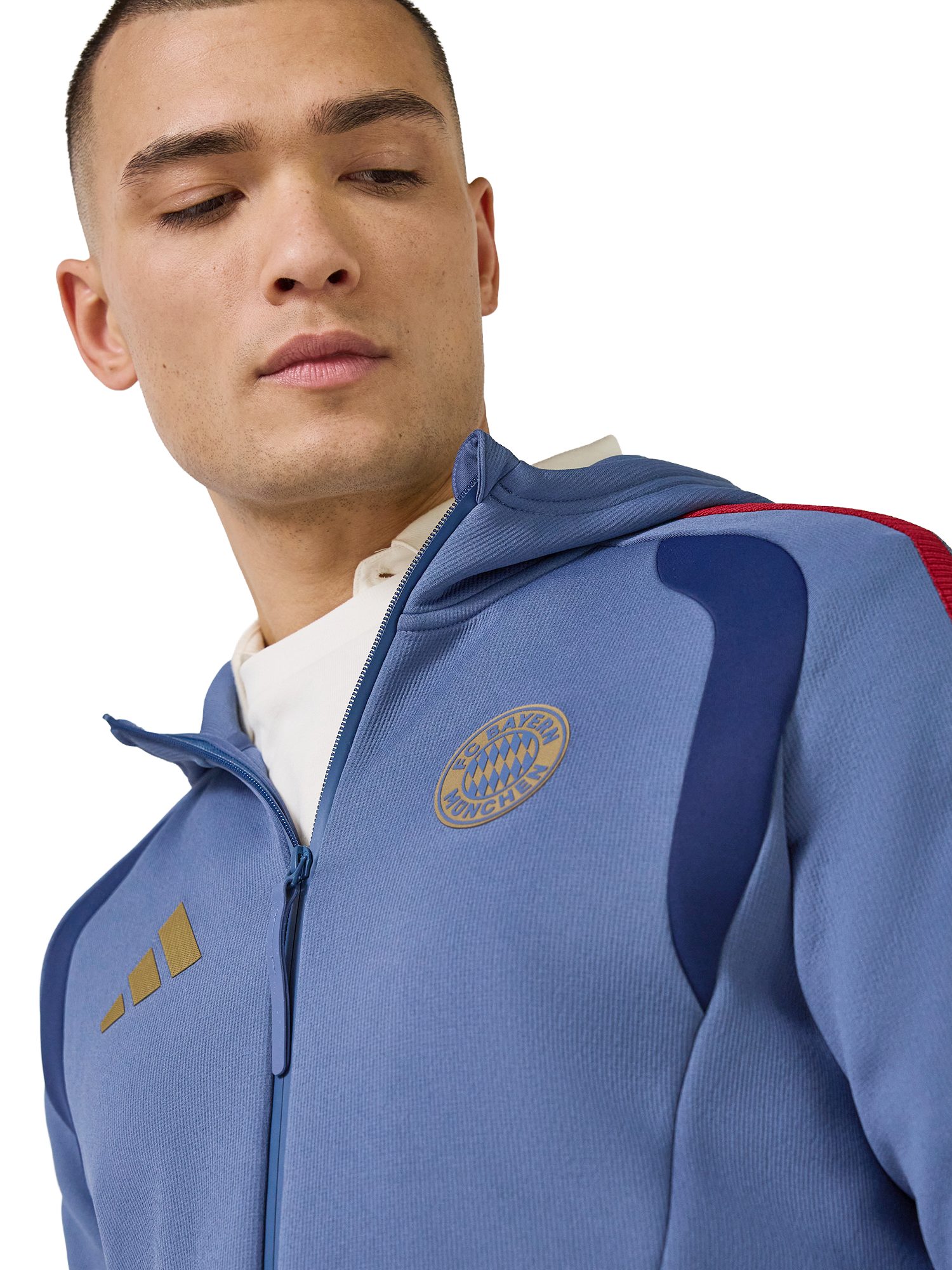 adidas Performance Kapuzenpullover FC Bayern München, Authentic Zip-Hoodie Teamline, Herren, Blau